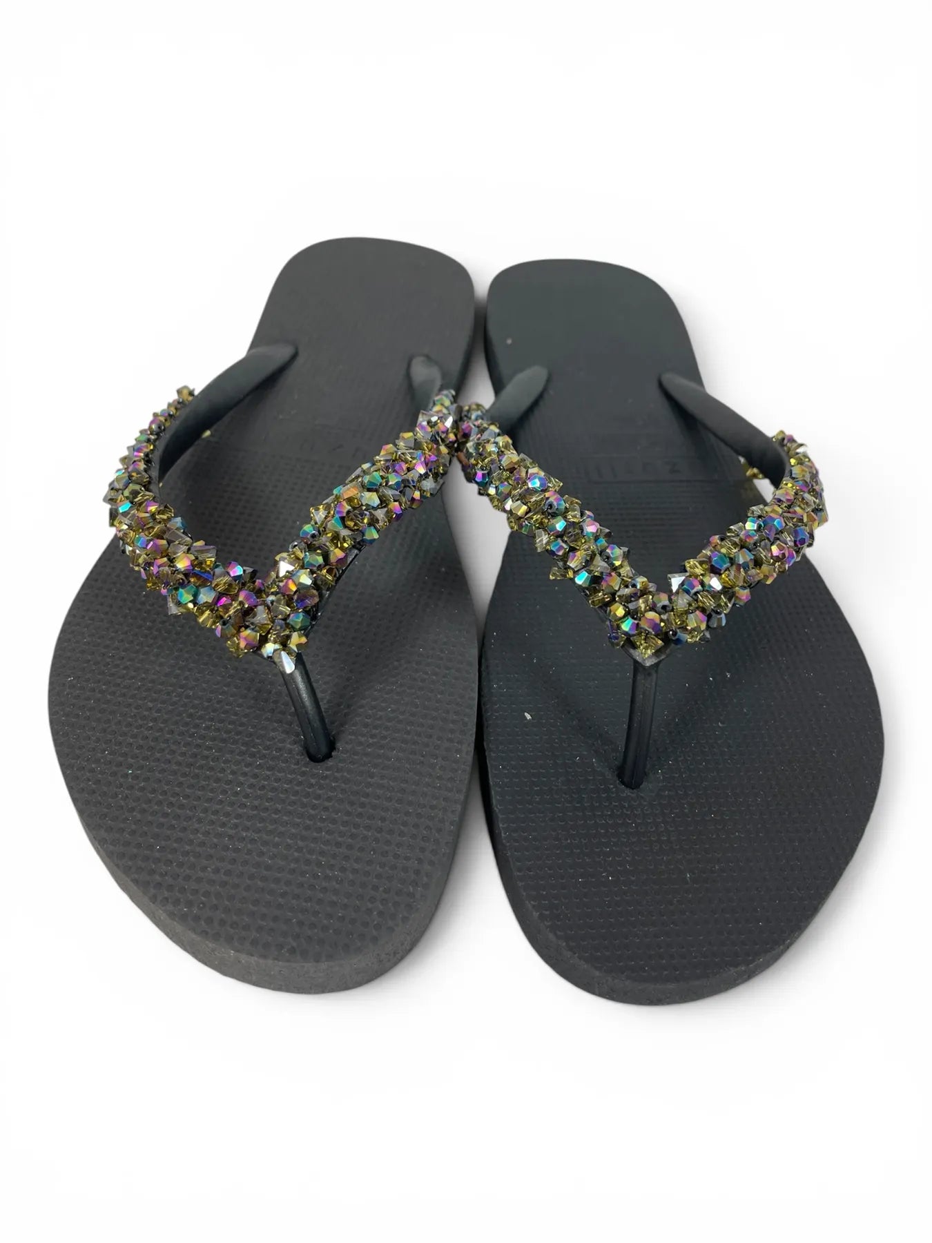 UZURII CLASSIC ABY DAMEN FLIP FLOPS BADE ZEHENTRENNER STRASSSTEINE BLACK