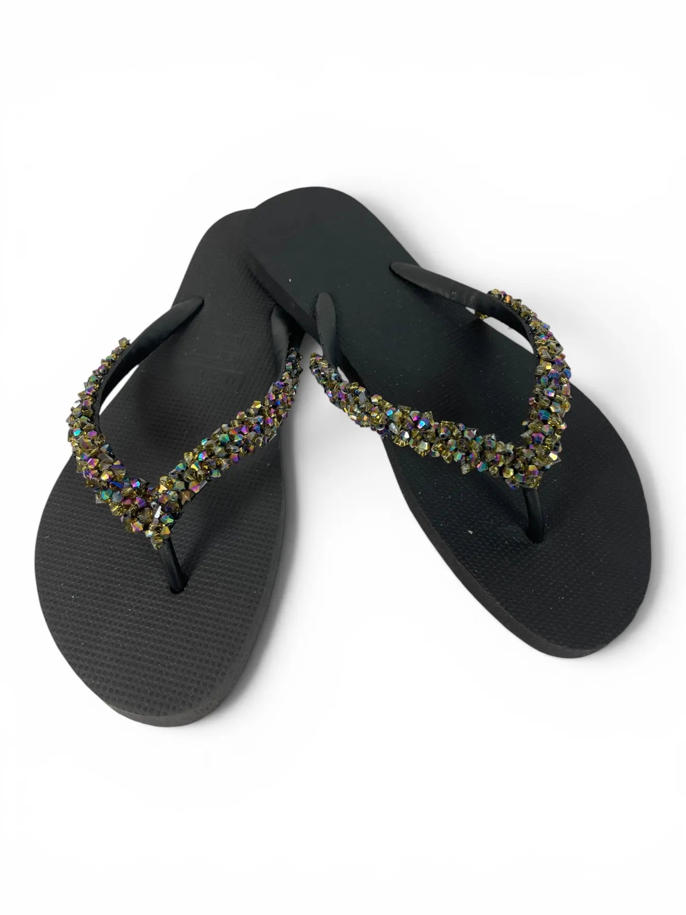 UZURII CLASSIC ABY DAMEN FLIP FLOPS BADE ZEHENTRENNER STRASSSTEINE BLACK
