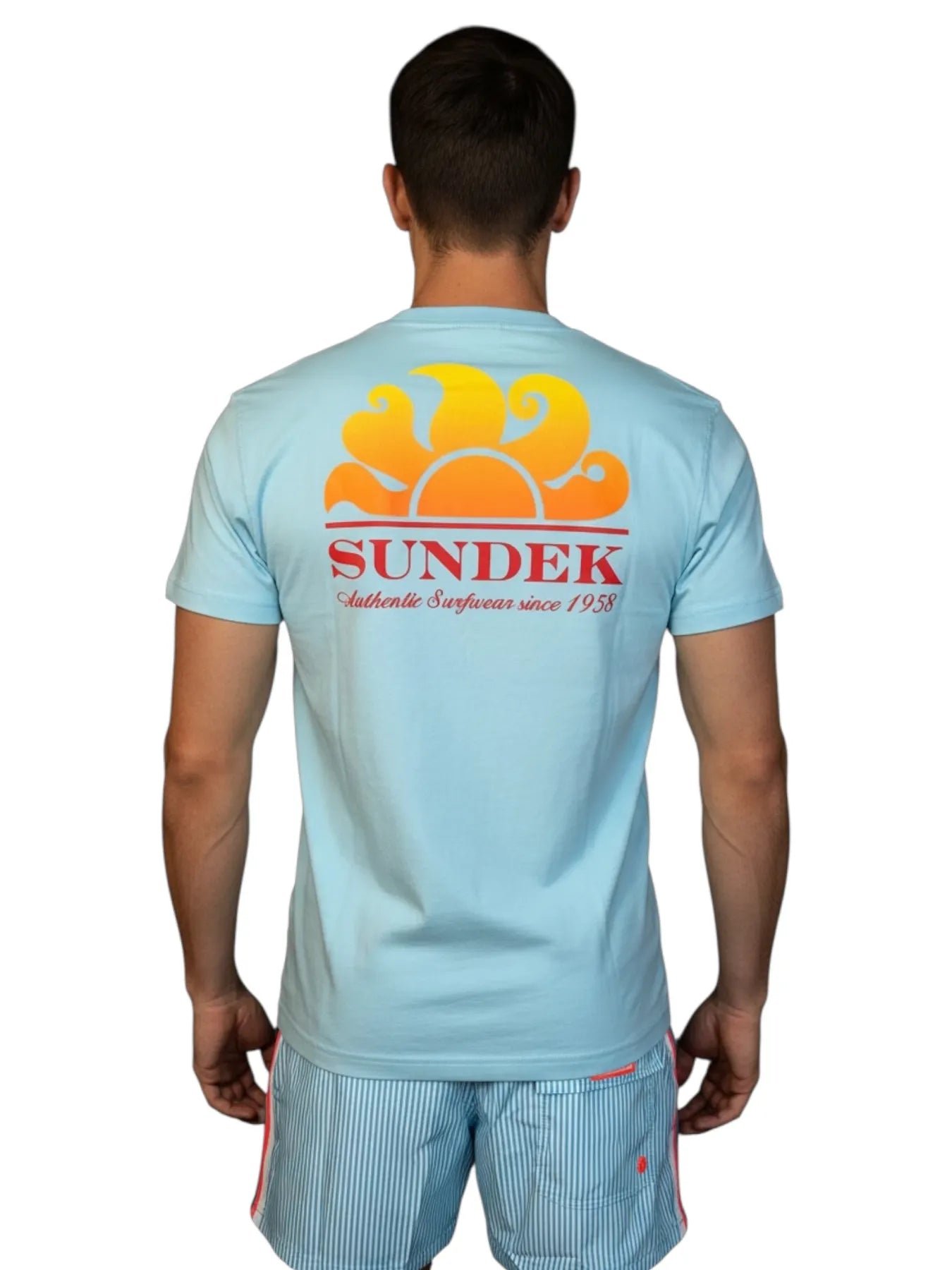 SUNDEK M028TEJ7800 HERREN T-SHIRT PRINT HELLBLAU GLACIER