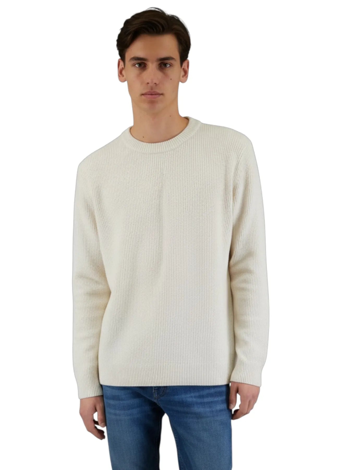 DENHAM 01-24-08-71-004 DENHAM CREW KNIT CCH HERREN PULLOVER ECRU