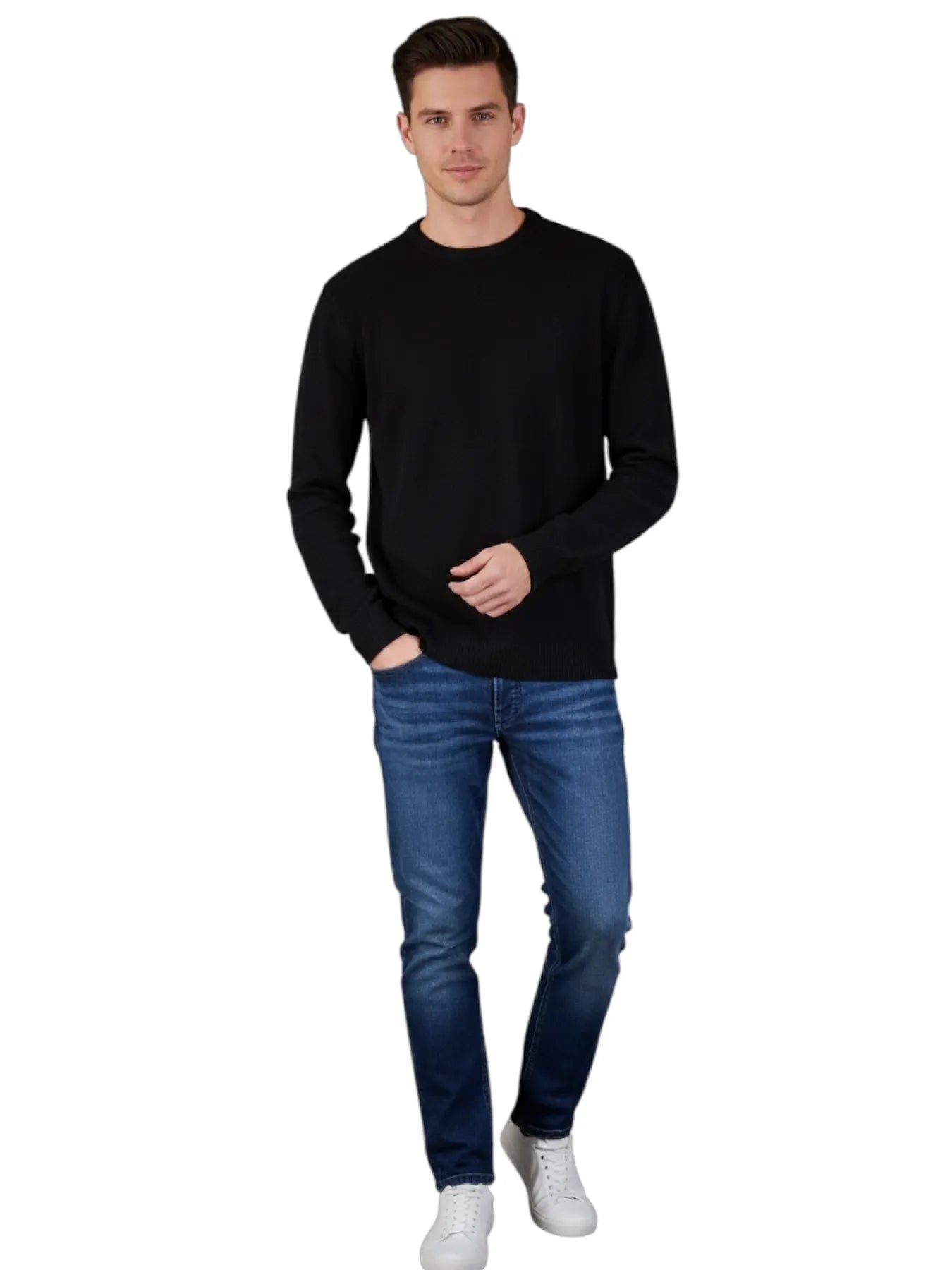 DENHAM
01-24-08-71-003 CREW KNIT CCH HERREN PULLOVER BLACK