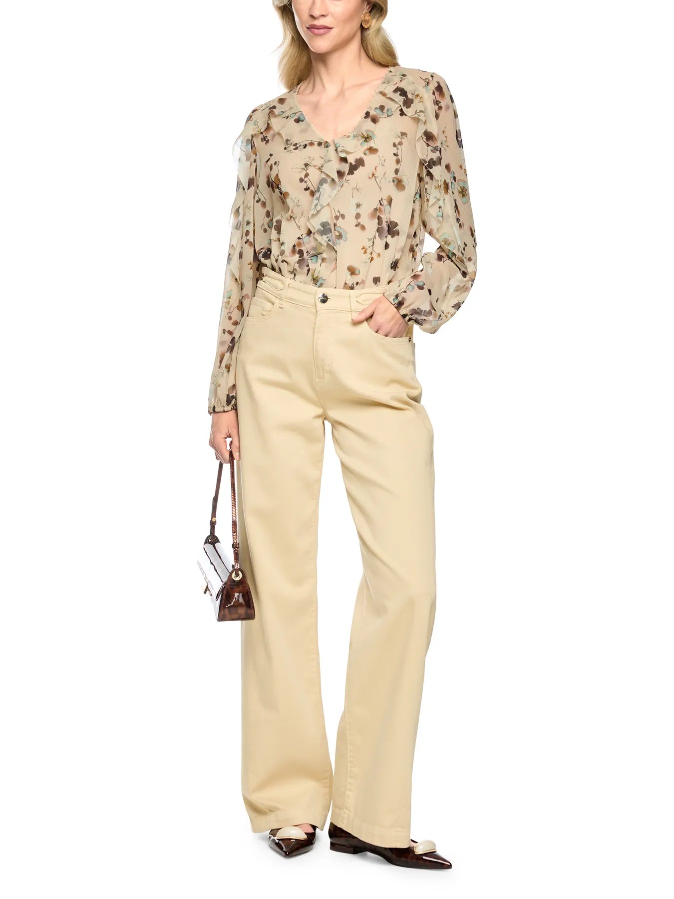 MARC CAIN BC 51.08 W54 Blüten-Bluse mit Volants