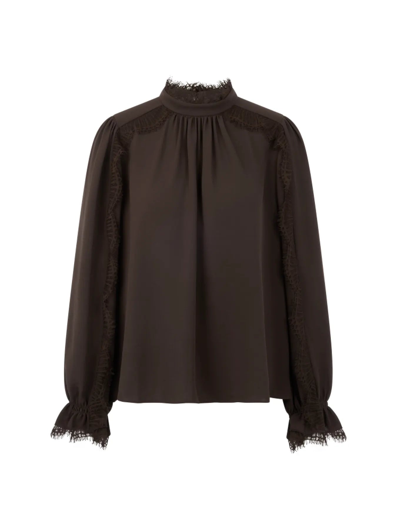 MARC CAIN
BC 51.18 W90 Fließende Bluse mit Spitze seal brown
