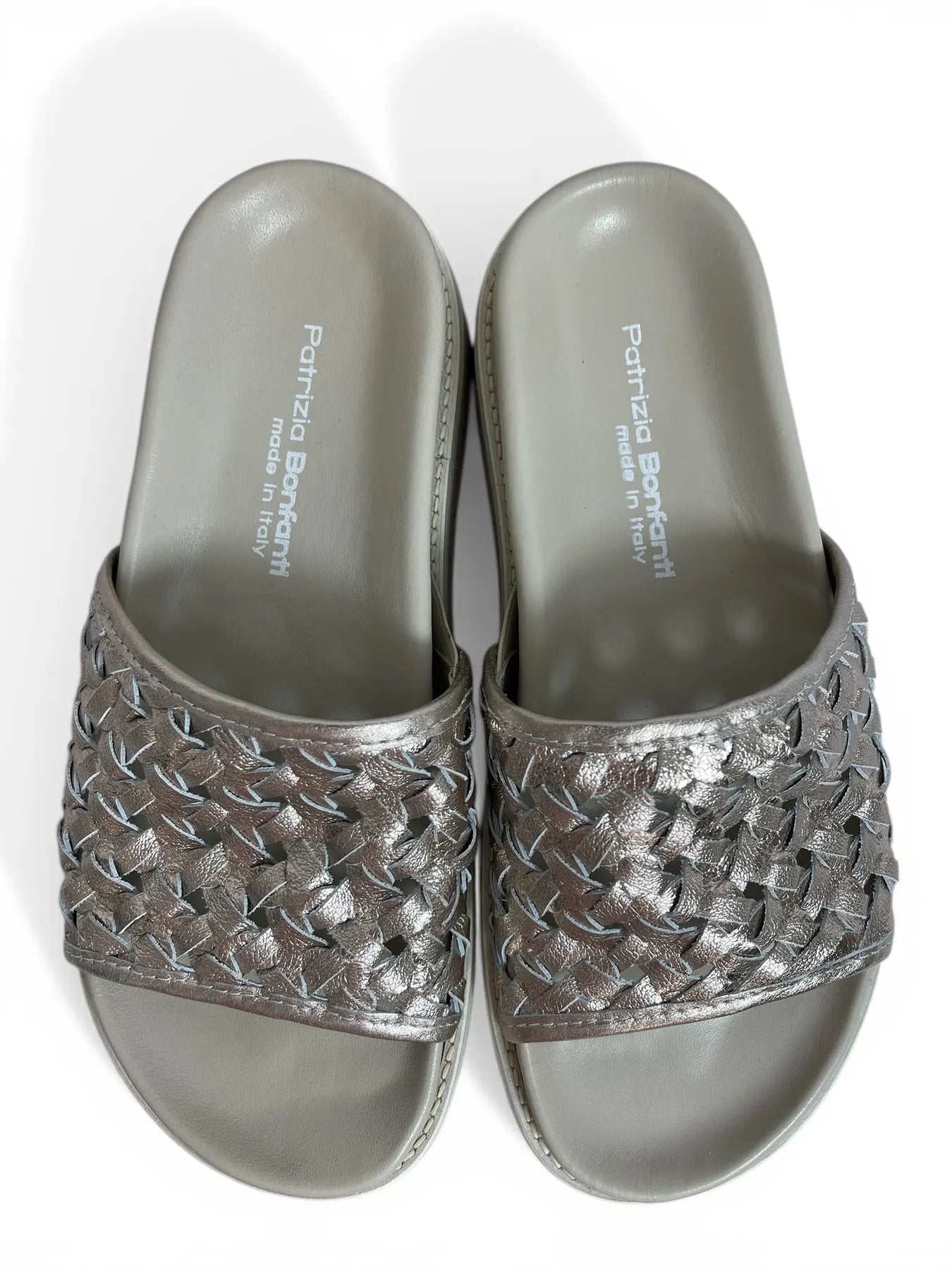 PATRIZIA BONFANTI DOVER BRIANNA WOV SILK PANTOLETTEN SANDALEN VANILLA