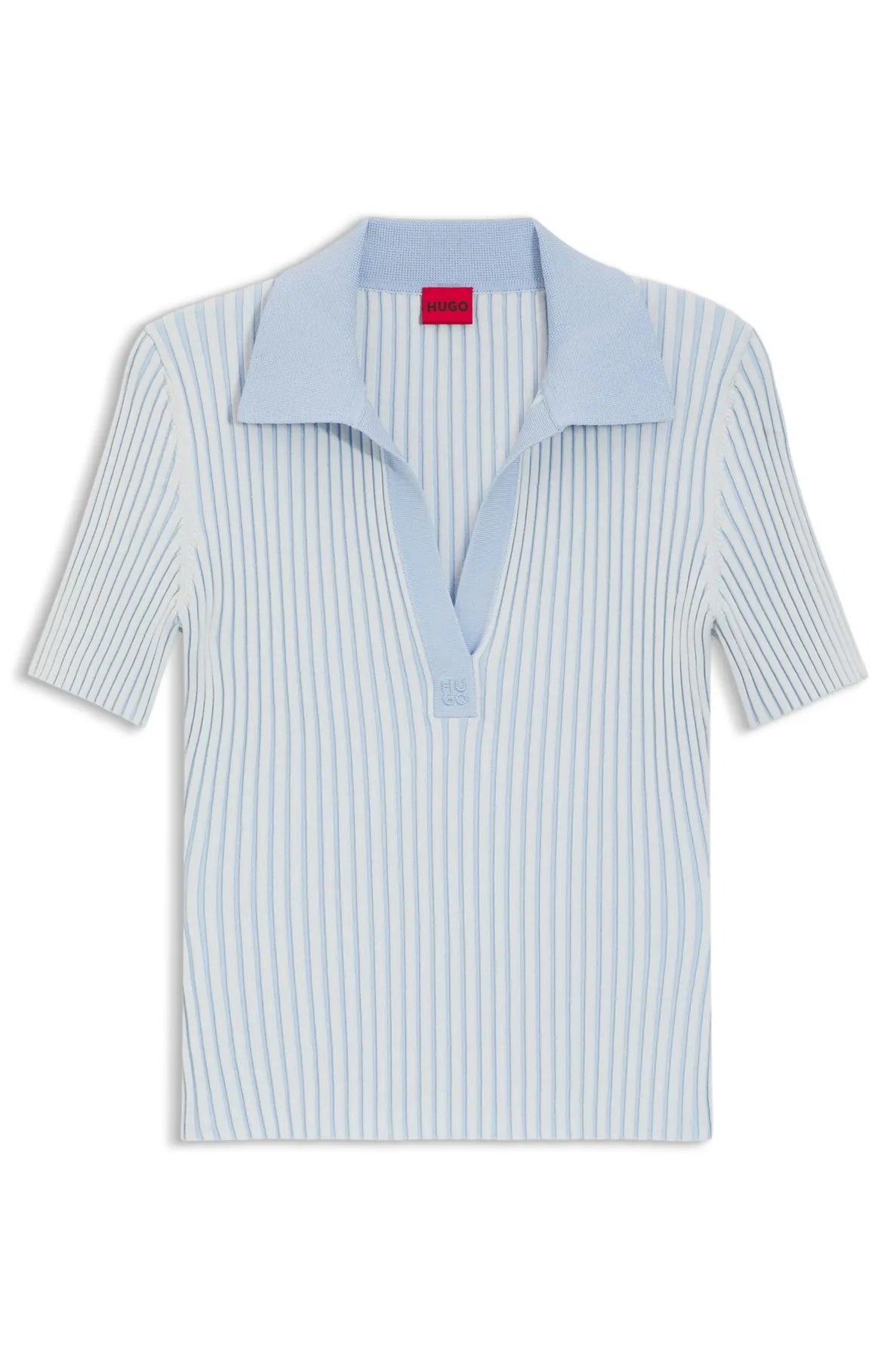 HUGO 50557760 Sunsyra Pullover mit Polokragen Hellblau