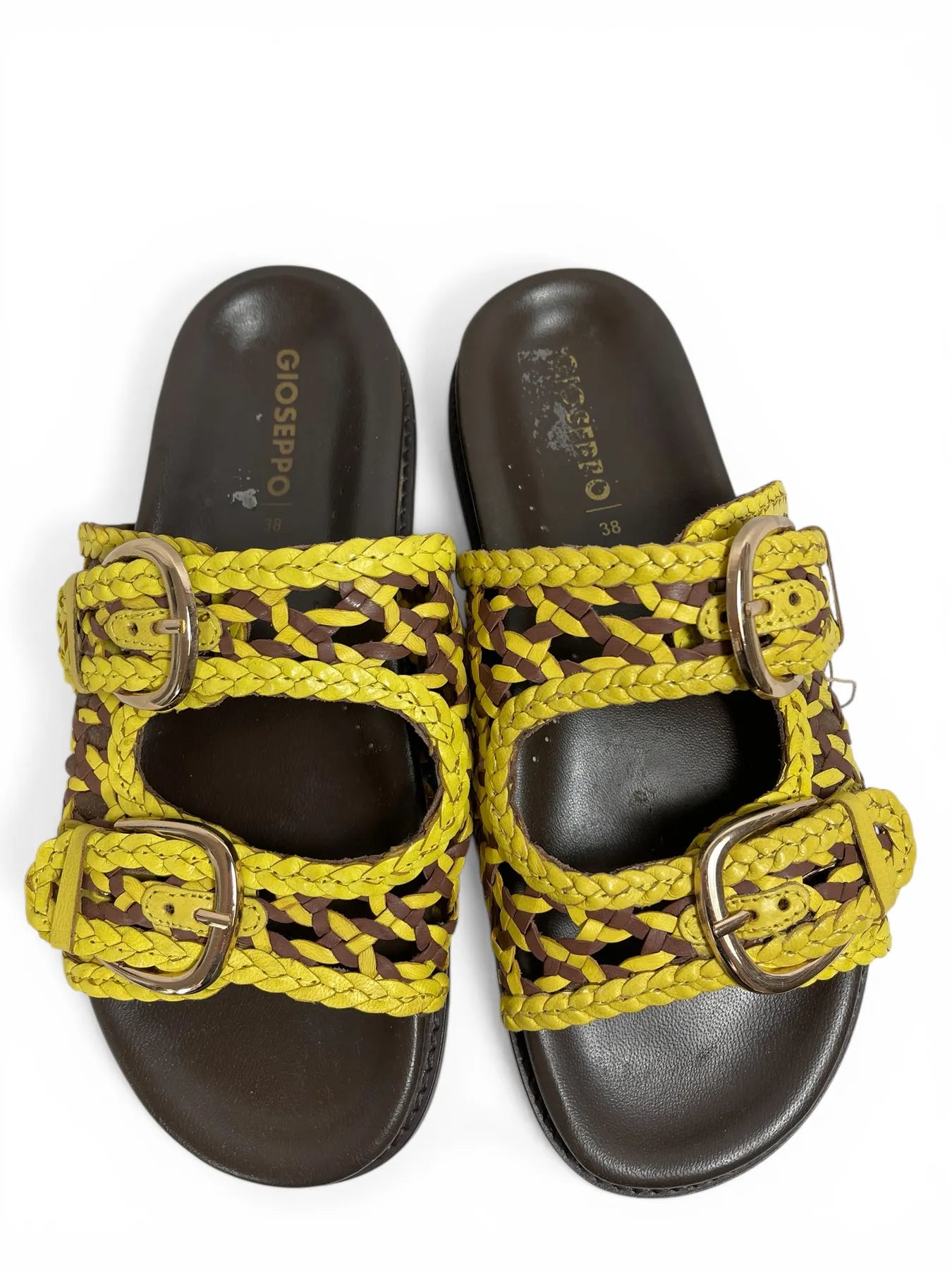 GIOSEPPO 79223 KONGWA DAMEN PANTOLETTE GEFLOCHTEN AMARILLO/YELLOW