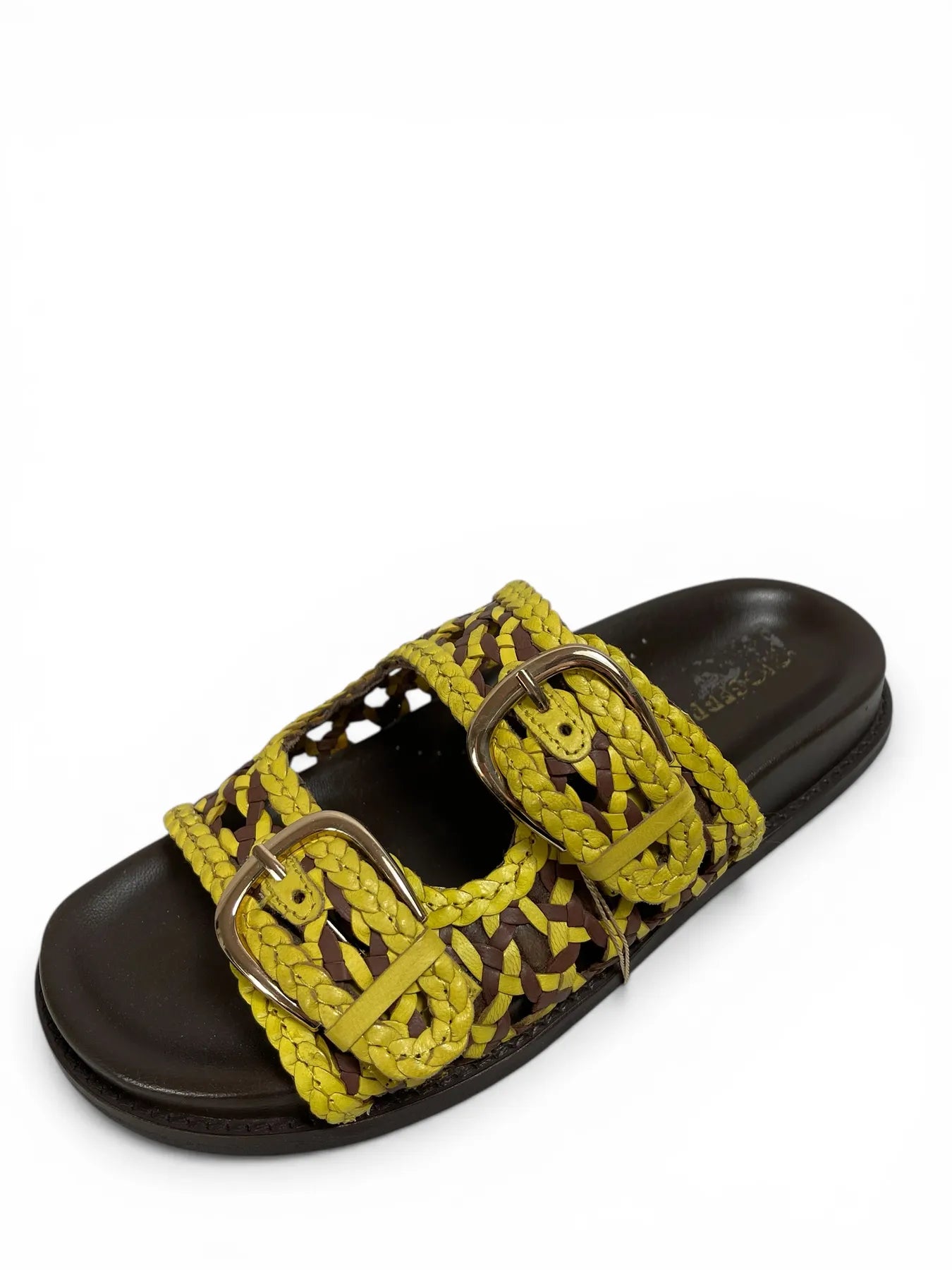 GIOSEPPO 79223 KONGWA DAMEN PANTOLETTE GEFLOCHTEN AMARILLO/YELLOW