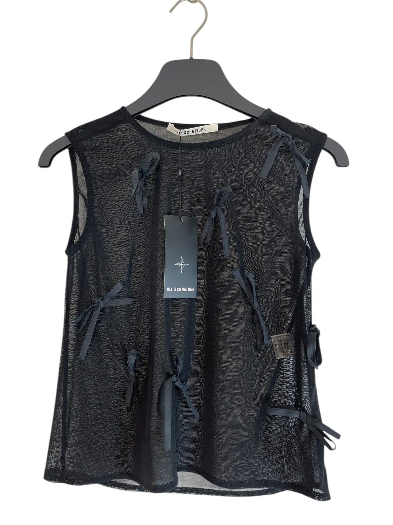 ULI SCHNEIDER 1031941 MESH TOP MIT SCHLEIFEN BLACK
