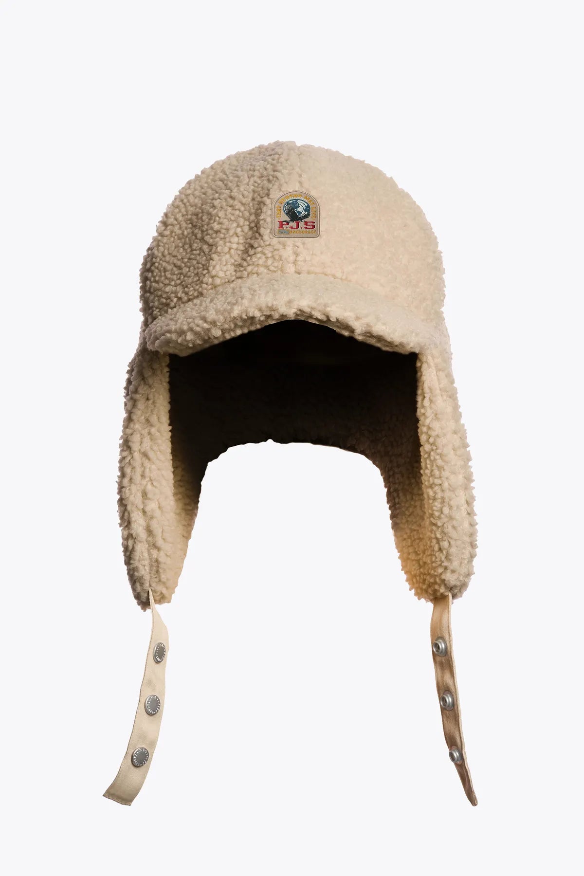 PARAJUMPERS - HA41 VELVEY Jockey-Kappe aus Curly Fleece Chalk White