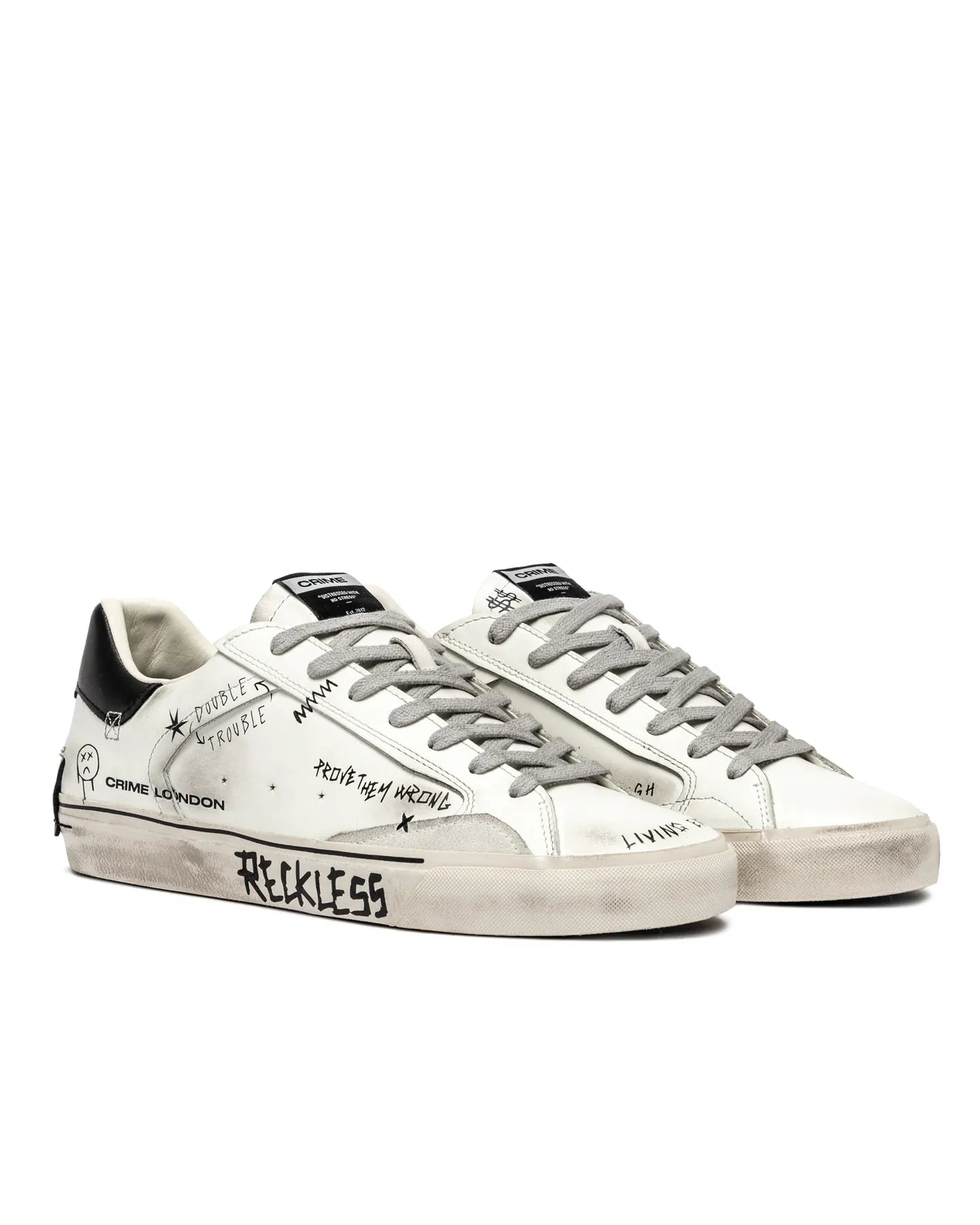 CRIME LONDON 11033AA8 Sneaker Graffiti Weiß