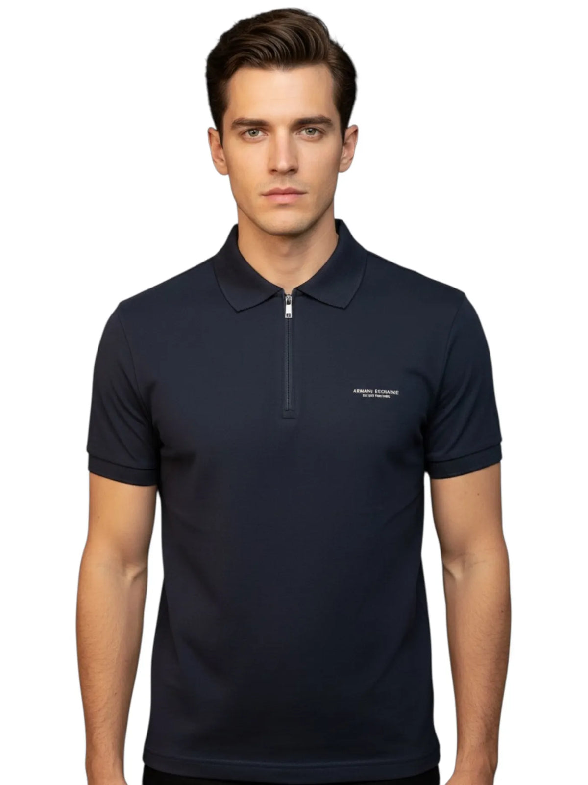 ARMANI XM003422 AF26650 Zip Polo-Shirt Marine UB101 DEEP NAVY