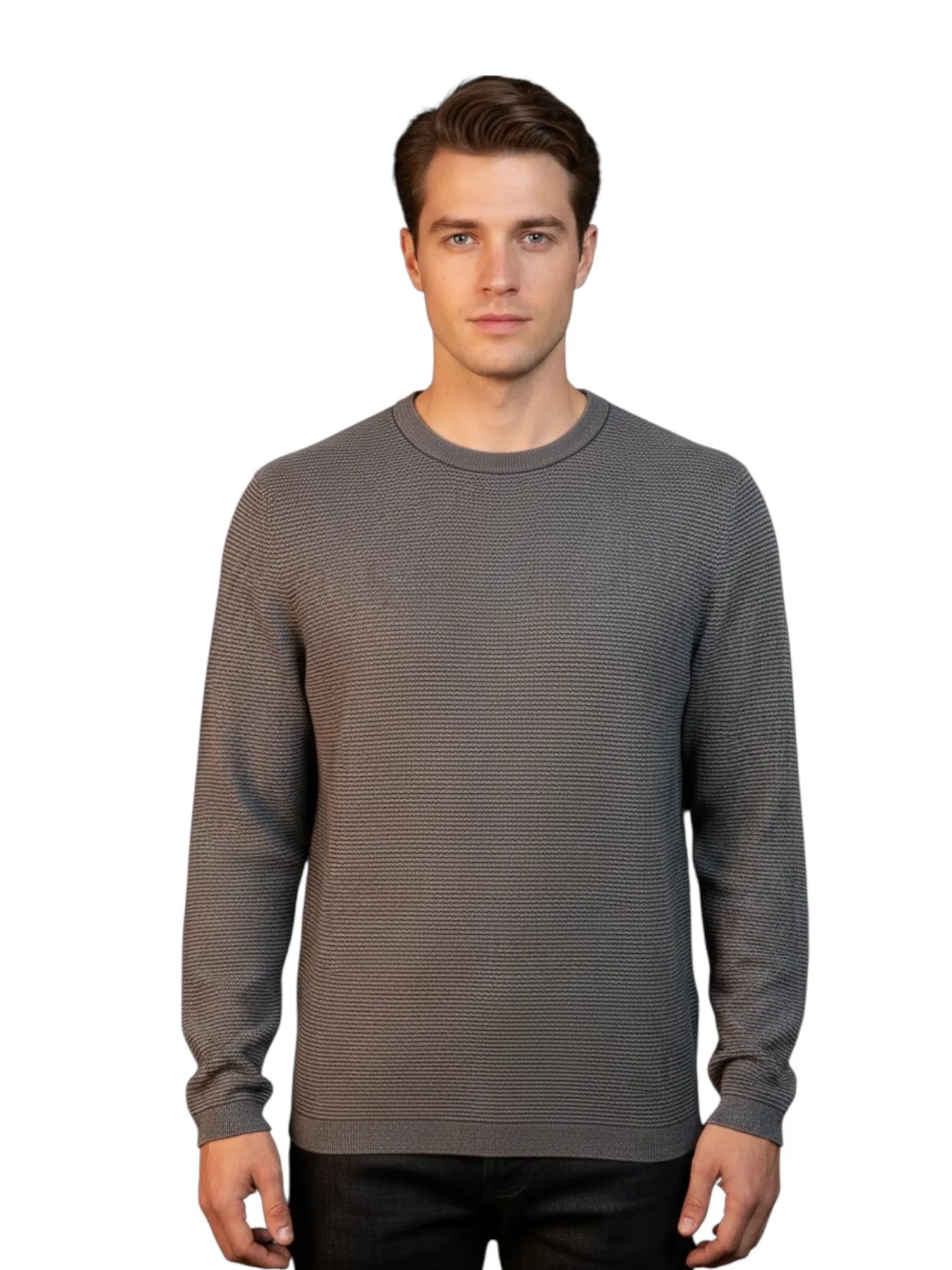 ARMANI XM003012 AF26379 Herren Pullover Rundhals Braun F8277