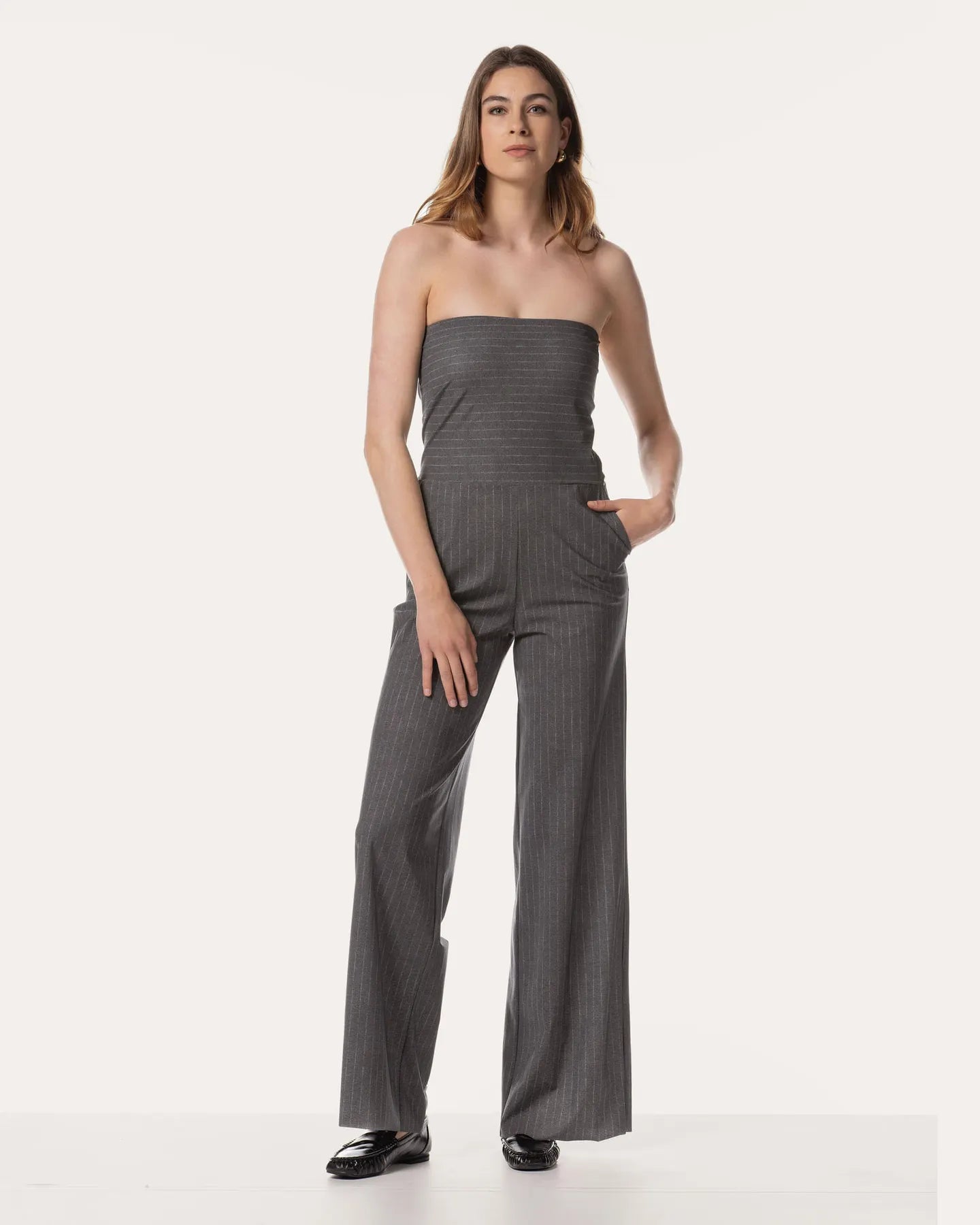 JJAPAN TKY HIBI DESSIN Jumpsuit Travelqualität Stretch Dark Antra Stripe