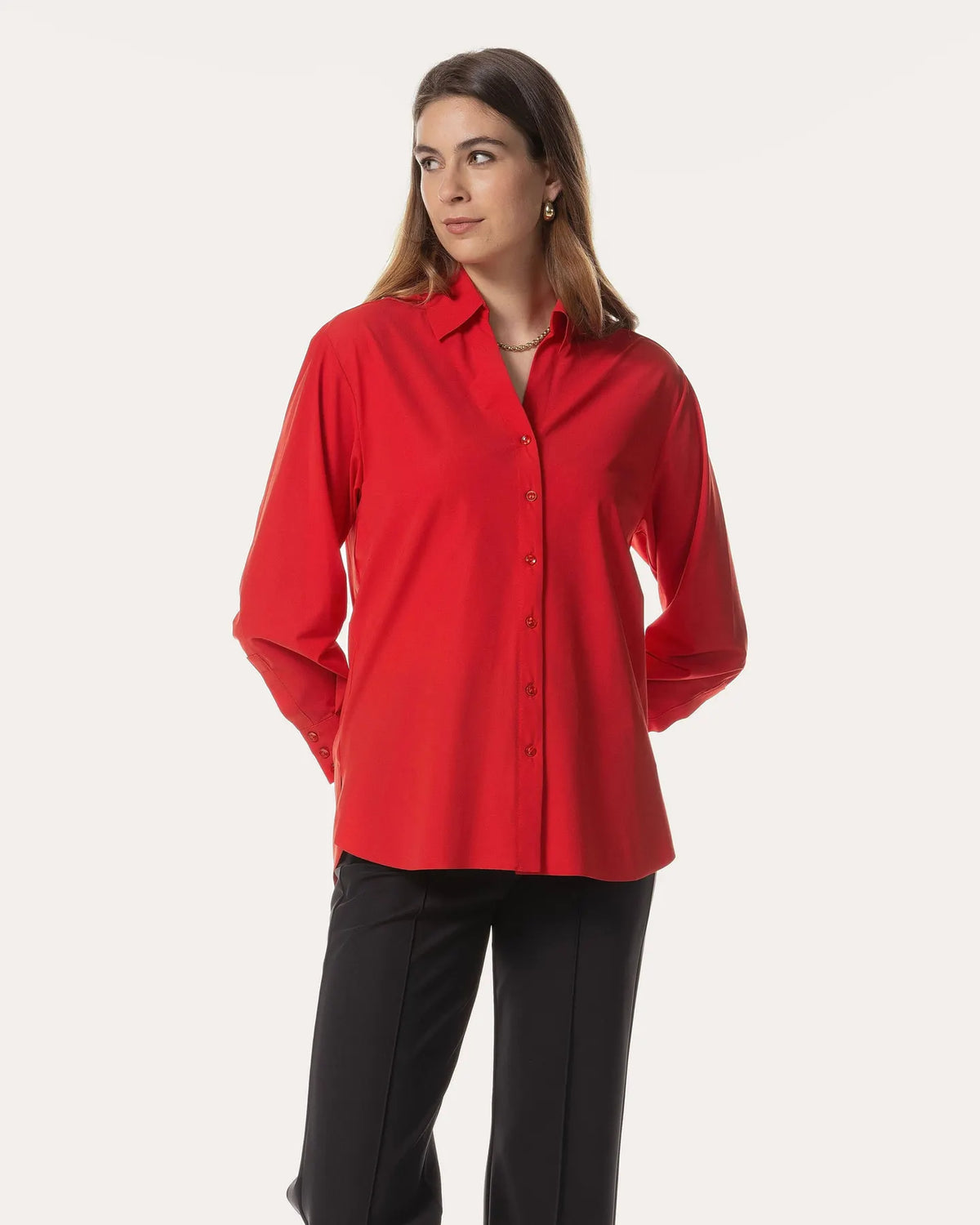 JAPAN TKY MIKUYA Bluse Travel-Stoff Stretch SPICY RED