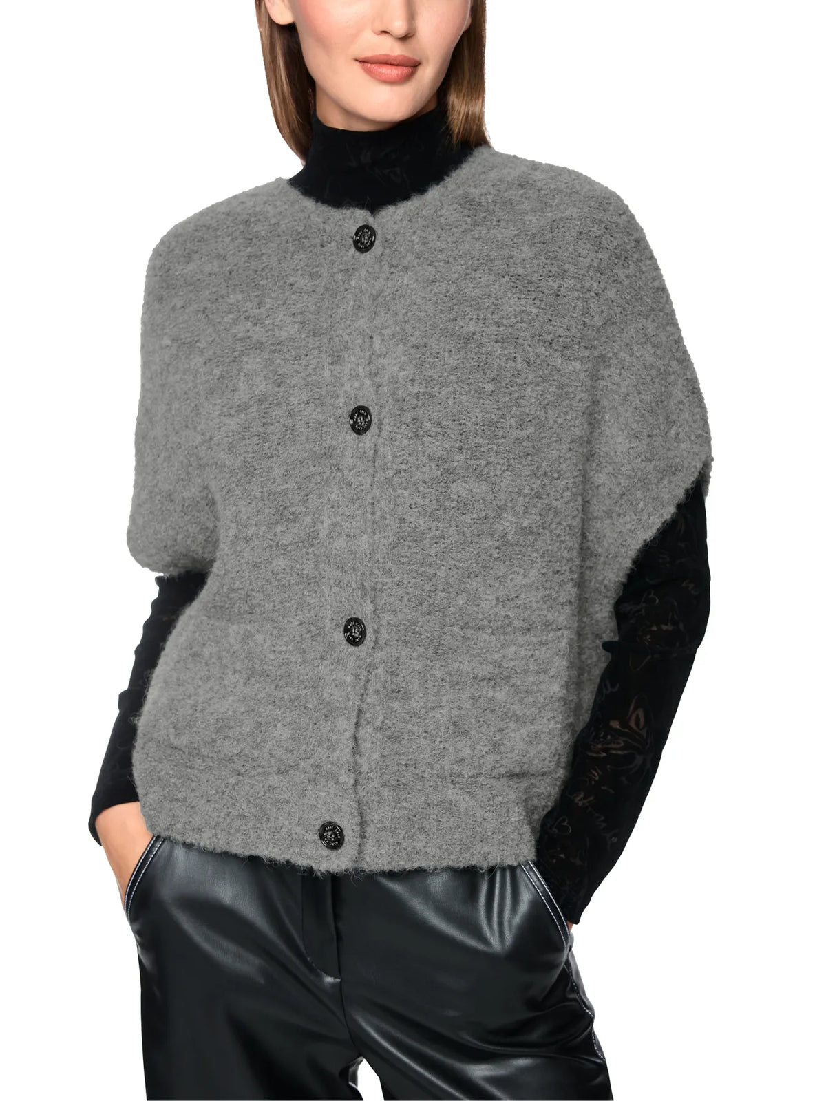 MARC CAIN BS 37.04 M21 Strickweste Knitted in Germany Grau