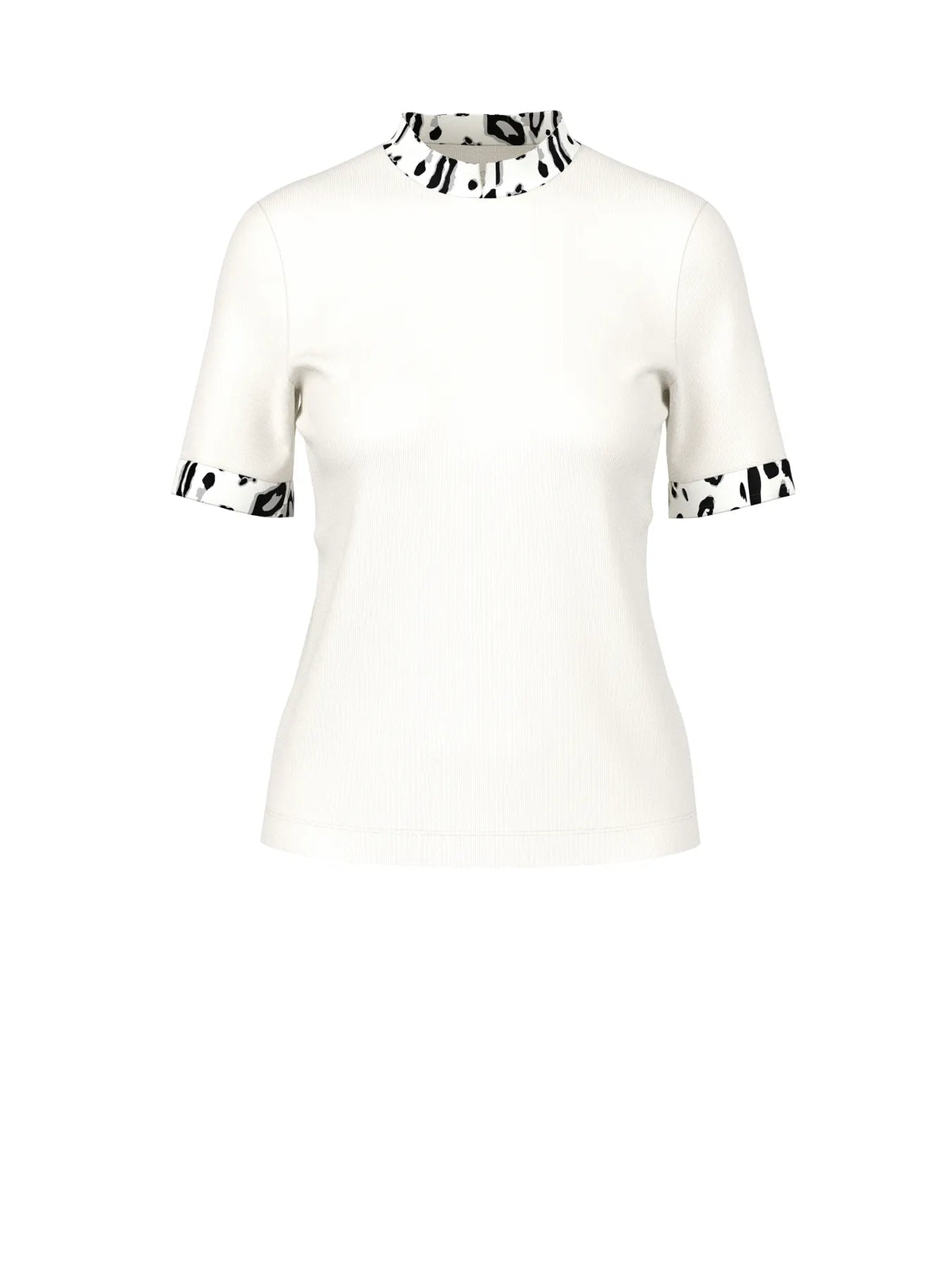 MARC CAIN
BS 48.57 J55 T-Shirt mit Leo-Bündchen off-white