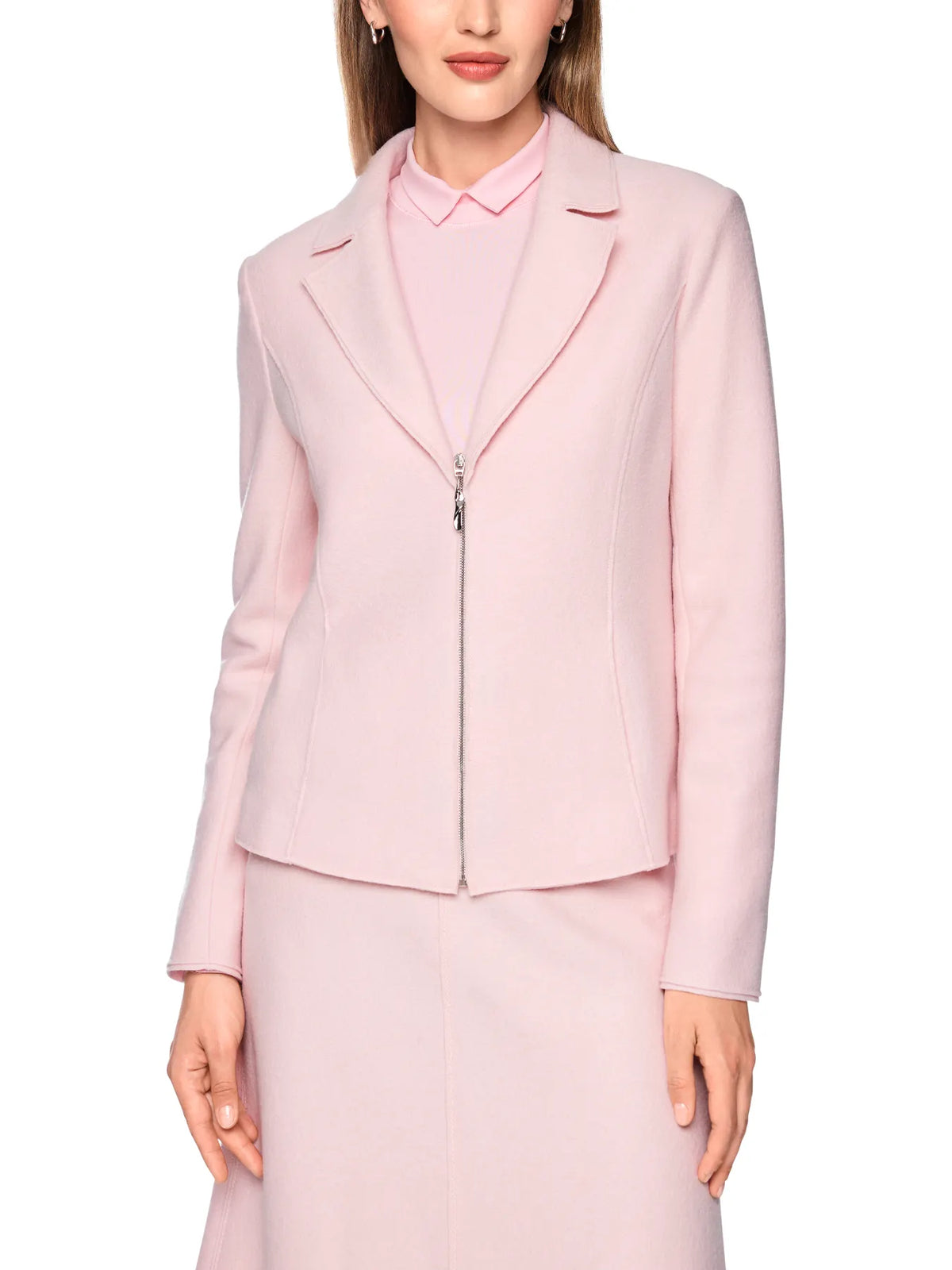 MARC CAIN BC 34.38 J30 Taillierter Blazer Knitted in Germany Rosa chalk pink