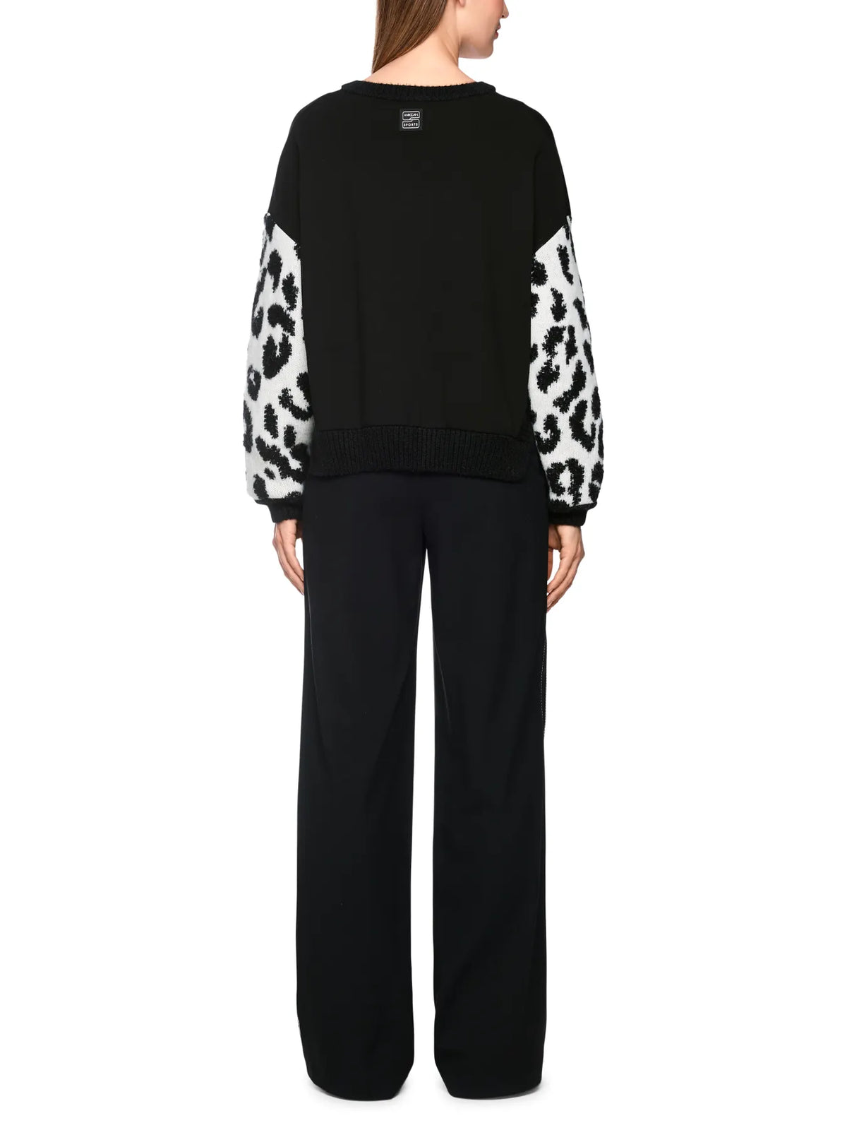 MARC CAIN BS 41.27 M31 Leo-Pullover Knitted in Germany Leo black and white