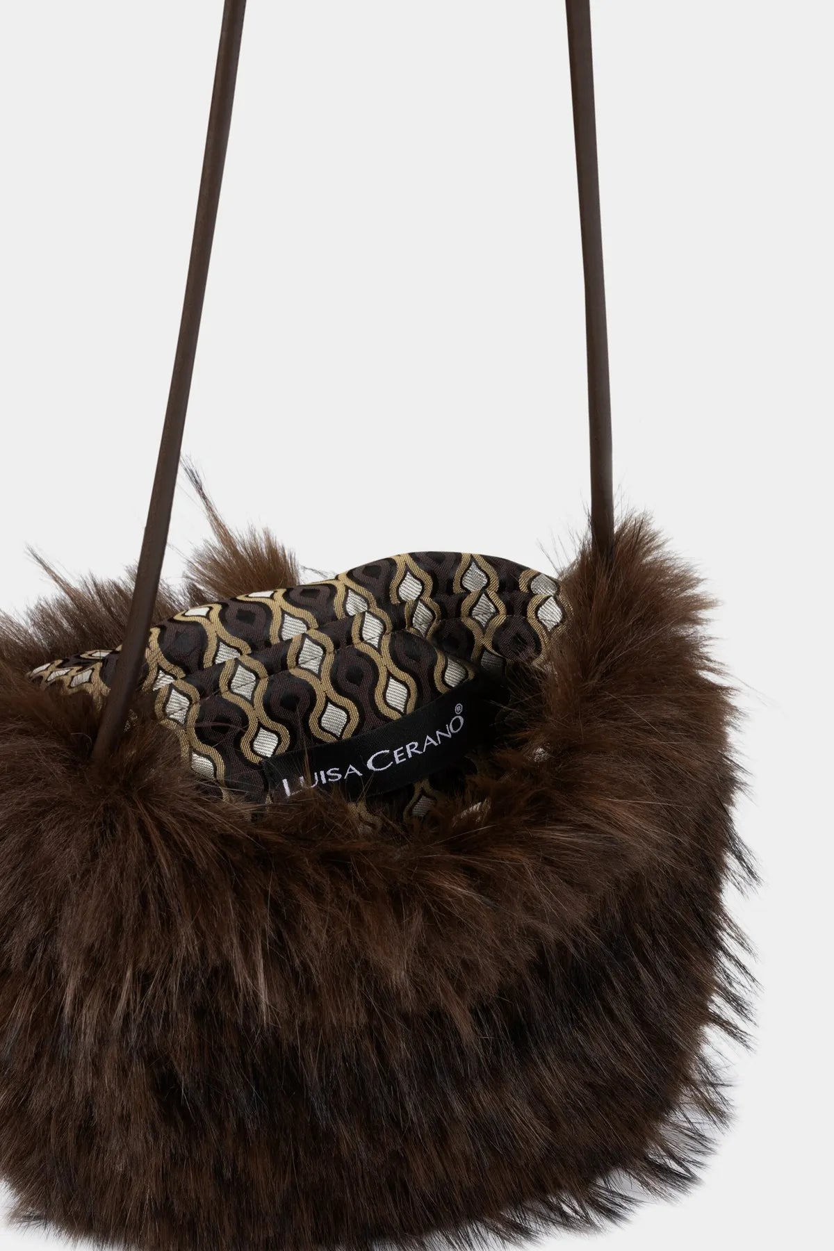 LUISA CERANO 848557/4209-0 Boho-Tasche in Fell-Optik marone