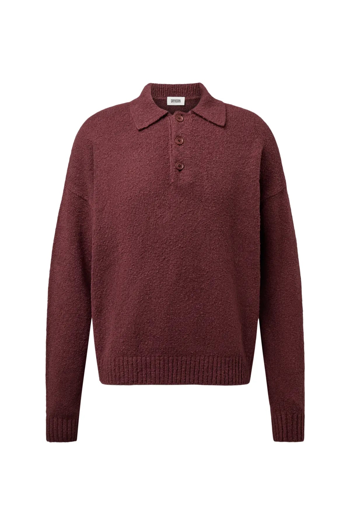 DRYKORN 422002 BEKKET 10 PULLOVER MIT POLOKRAGEN ROT