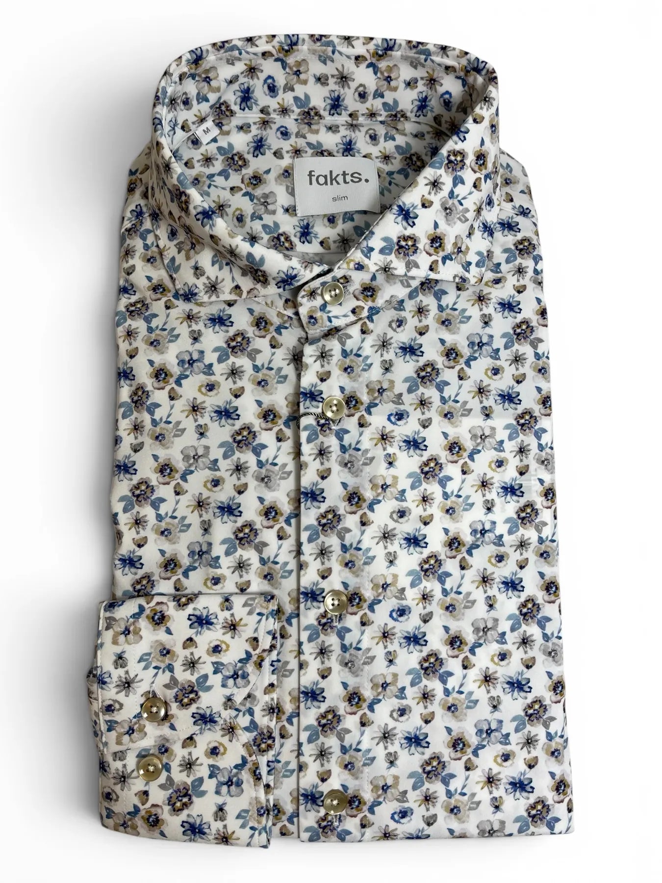 fakts 6459 Hemd Shirt Slim Fit Leisure brown light flower 817