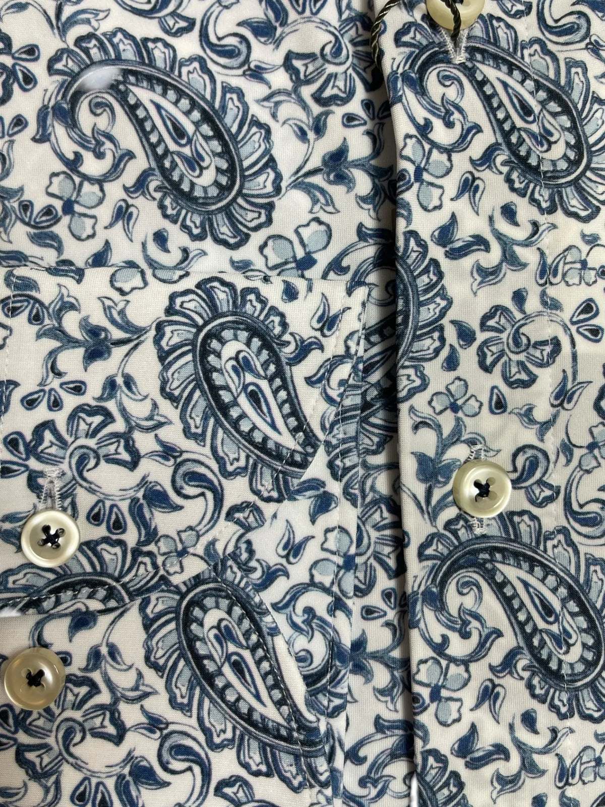 fakts 6468 Hemd Shirt Slim Fit Leisure blue paisley 256
