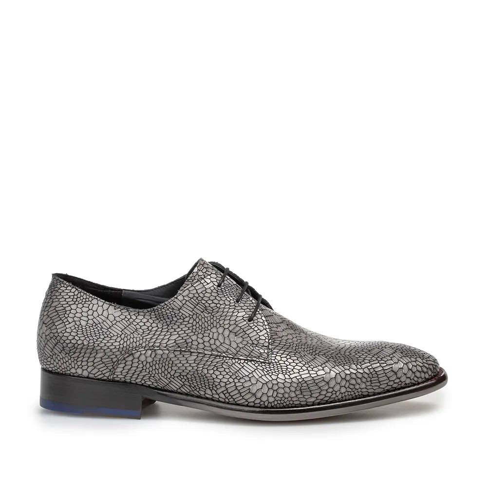 VAN BOMMEL SFM-30337-31-01 De Netter 21.02 Herren Business Schuhe Reptilmuster DarkGrey