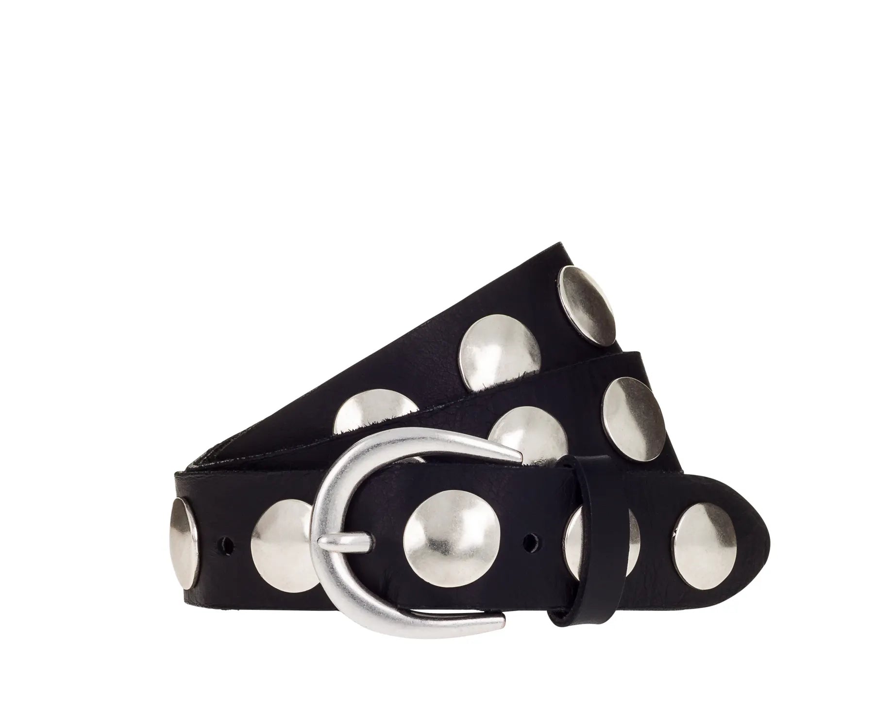 B.BELT BB1091L96 Luna Silver - 35 mm Ledergürtel Schwarz