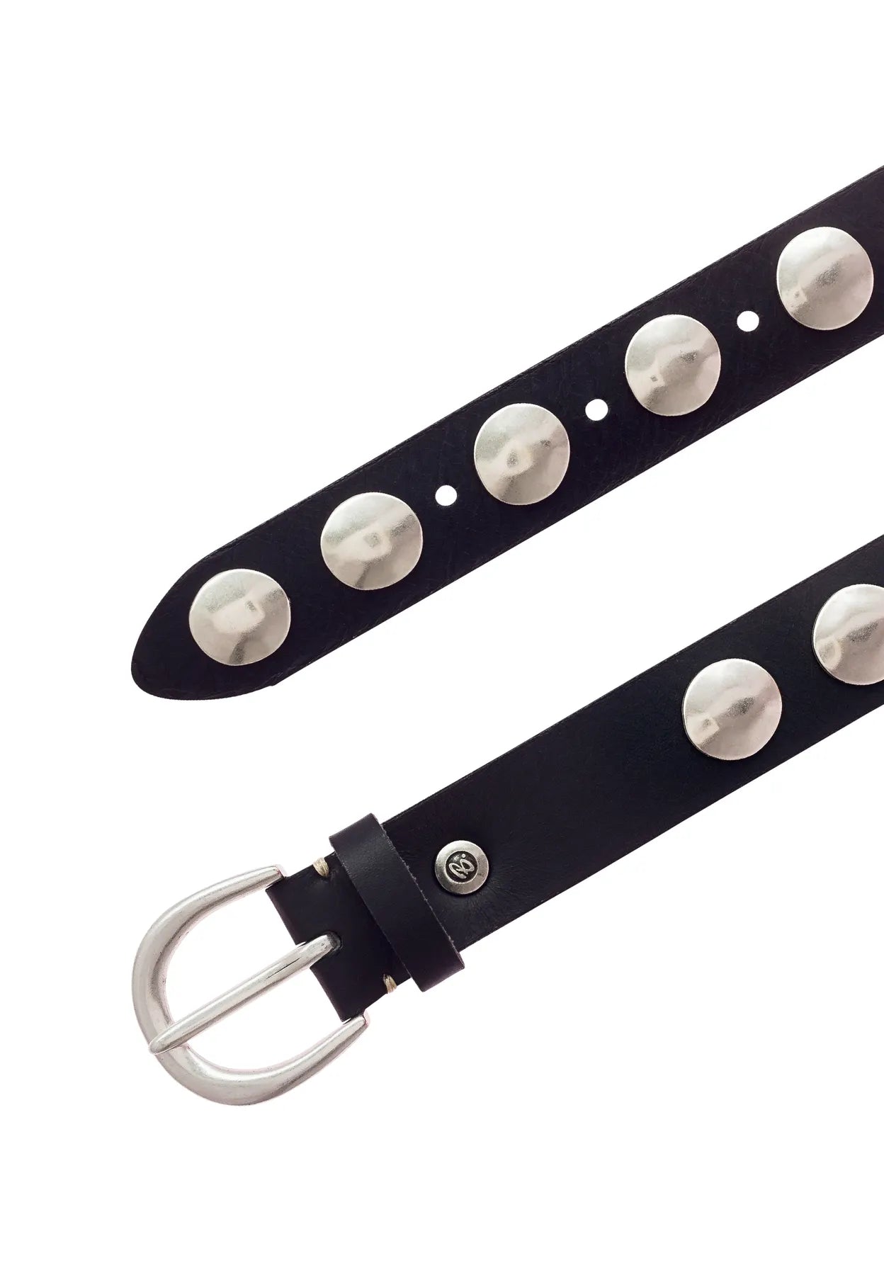 B.BELT BB1091L96 Luna Silver - 35 mm Ledergürtel Schwarz