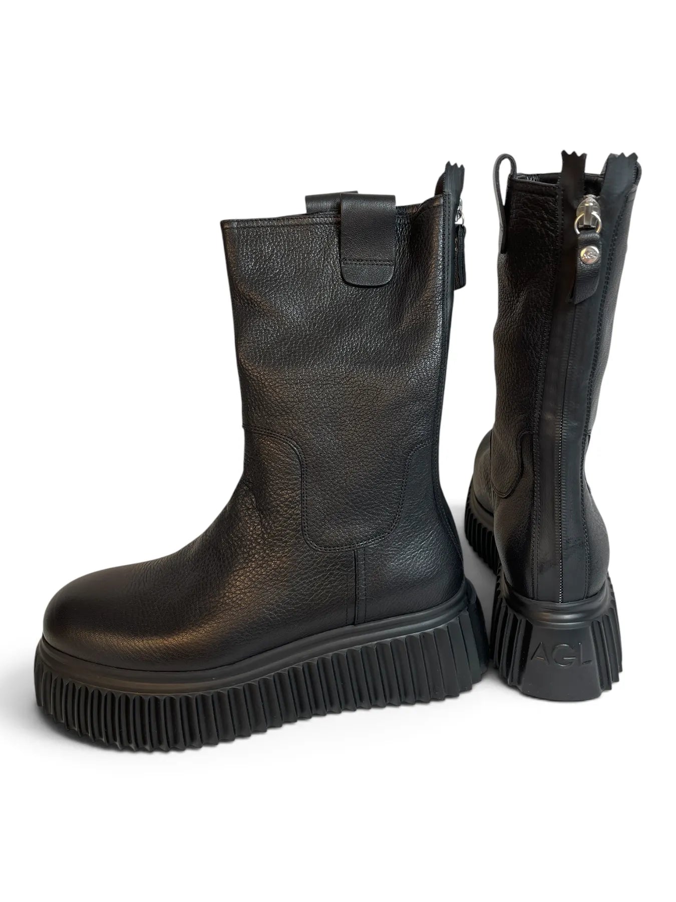 AGL D751503PGKI0121013 MILAGROS Plateau-Boots mir Reißverschluss NERO