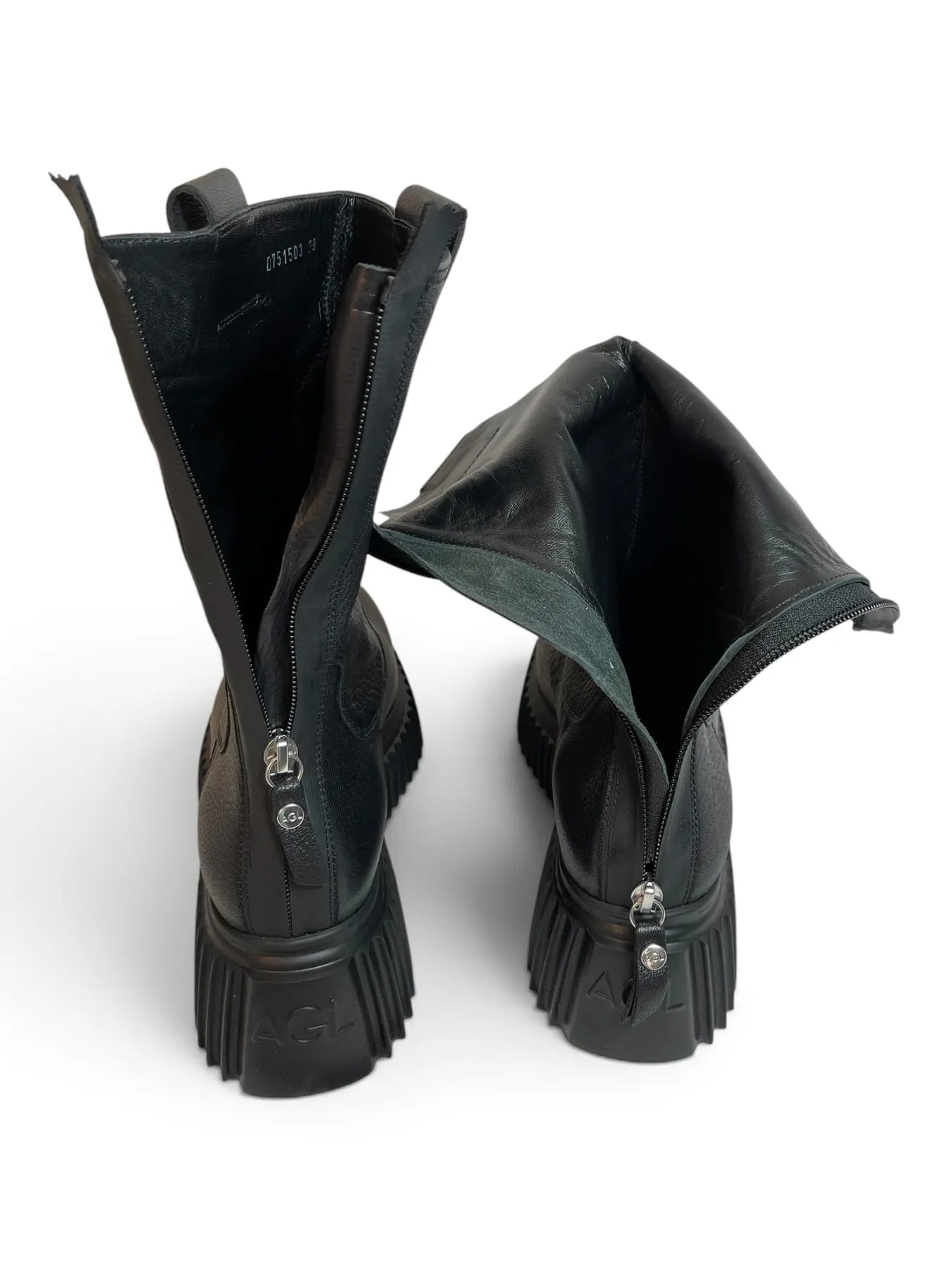 AGL D751503PGKI0121013 MILAGROS Plateau-Boots mir Reißverschluss NERO