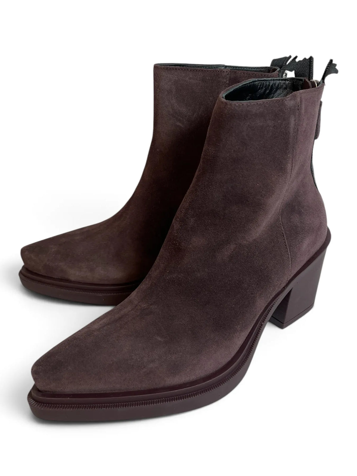 AGL D788501PGFERGU0358 LOWBOOT Suede Stiefelette Reißverschluss Prune