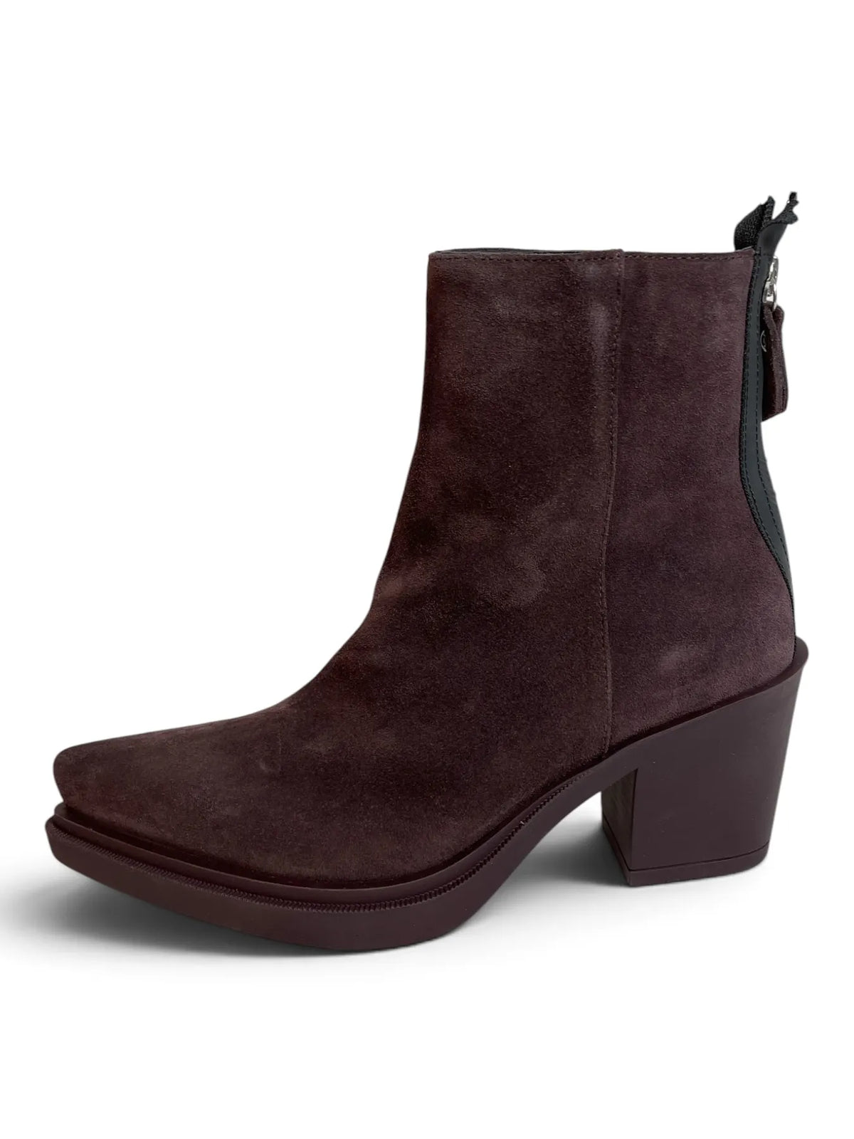 AGL D788501PGFERGU0358 LOWBOOT Suede Stiefelette Reißverschluss Prune