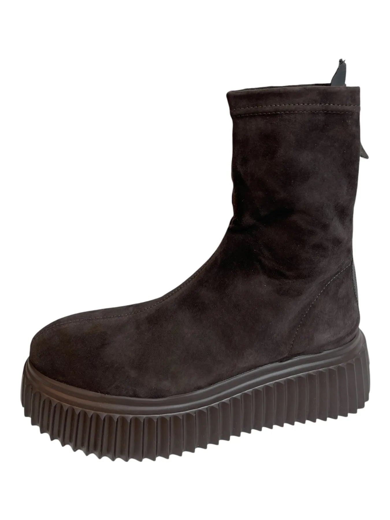 AGL D751570PGMOSS.0716 MIRABEL Suede Plateau-Boots mir Reißverschluss Moka
