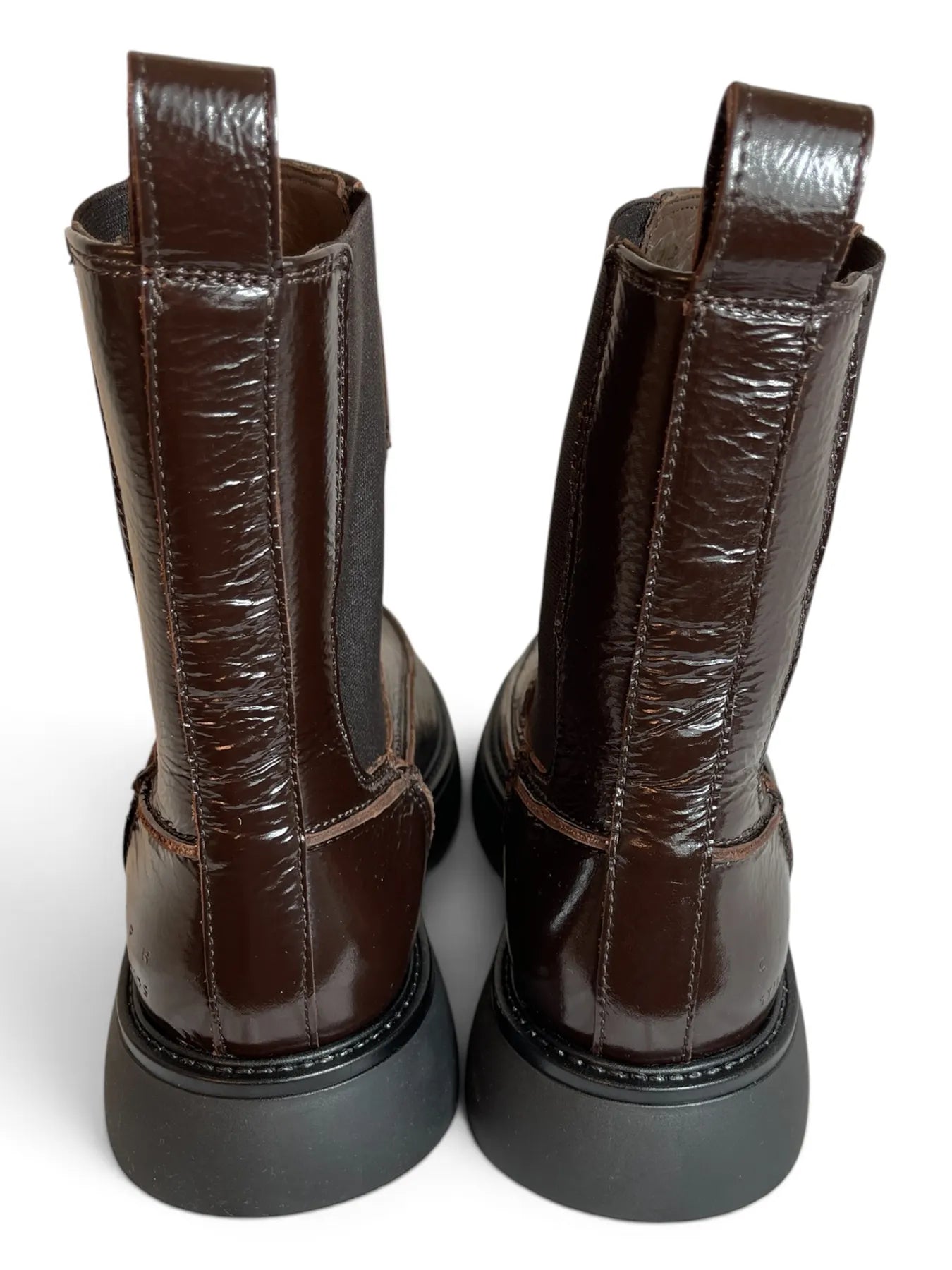 COPENHAGEN CPH759 PATENT LEATHER Stiefelette Chelsea-Boots Stretch-Einsätze CHOCOLATE