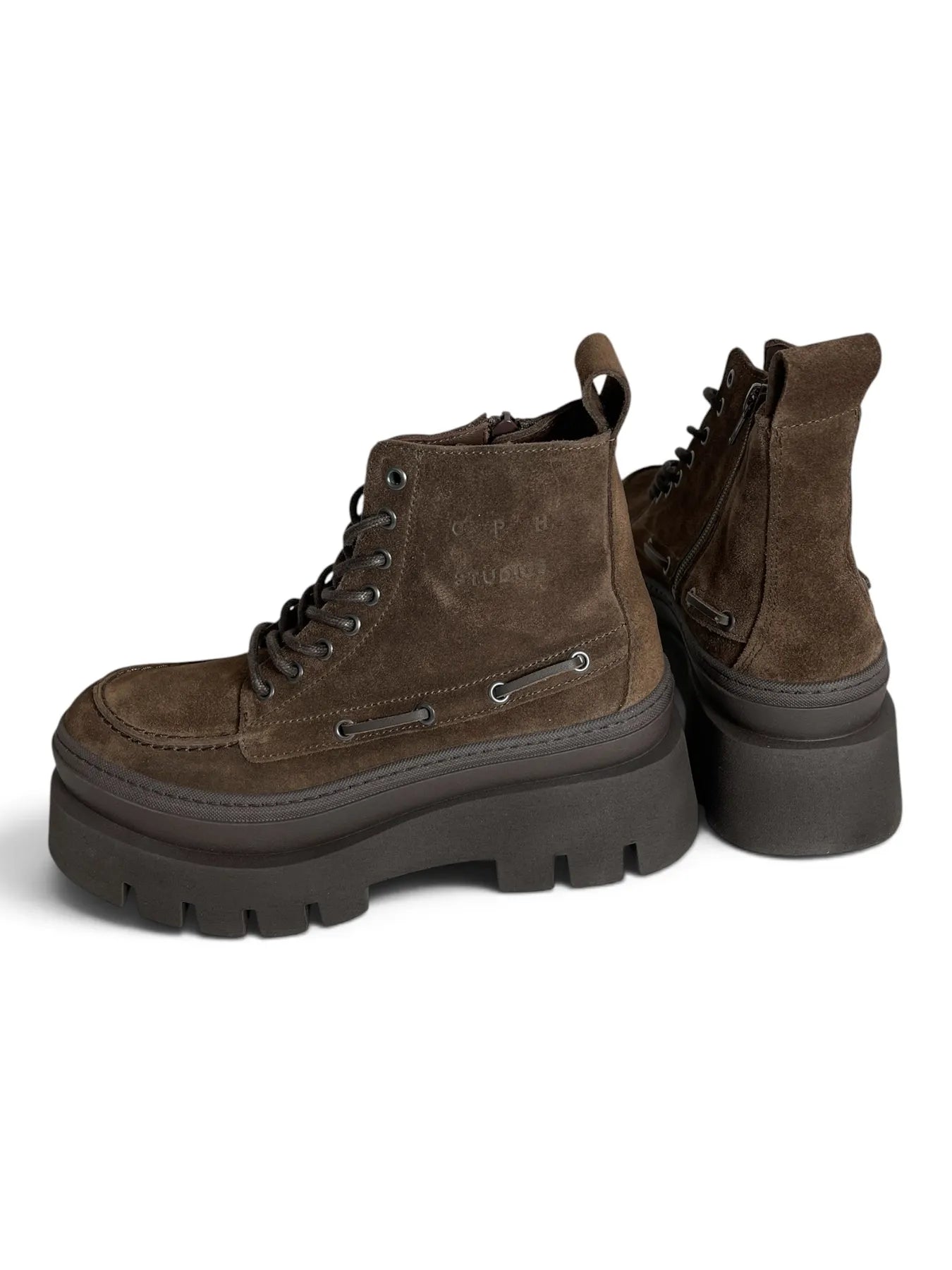 COPENHAGEN CPH697 SUEDE Hiker Boot Schnürboots Reißverschluss Chocolate