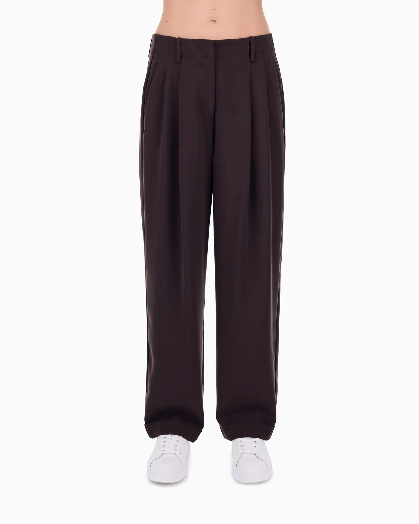ARMANI XW002496 AF16148 Bundfaltenhose Braun