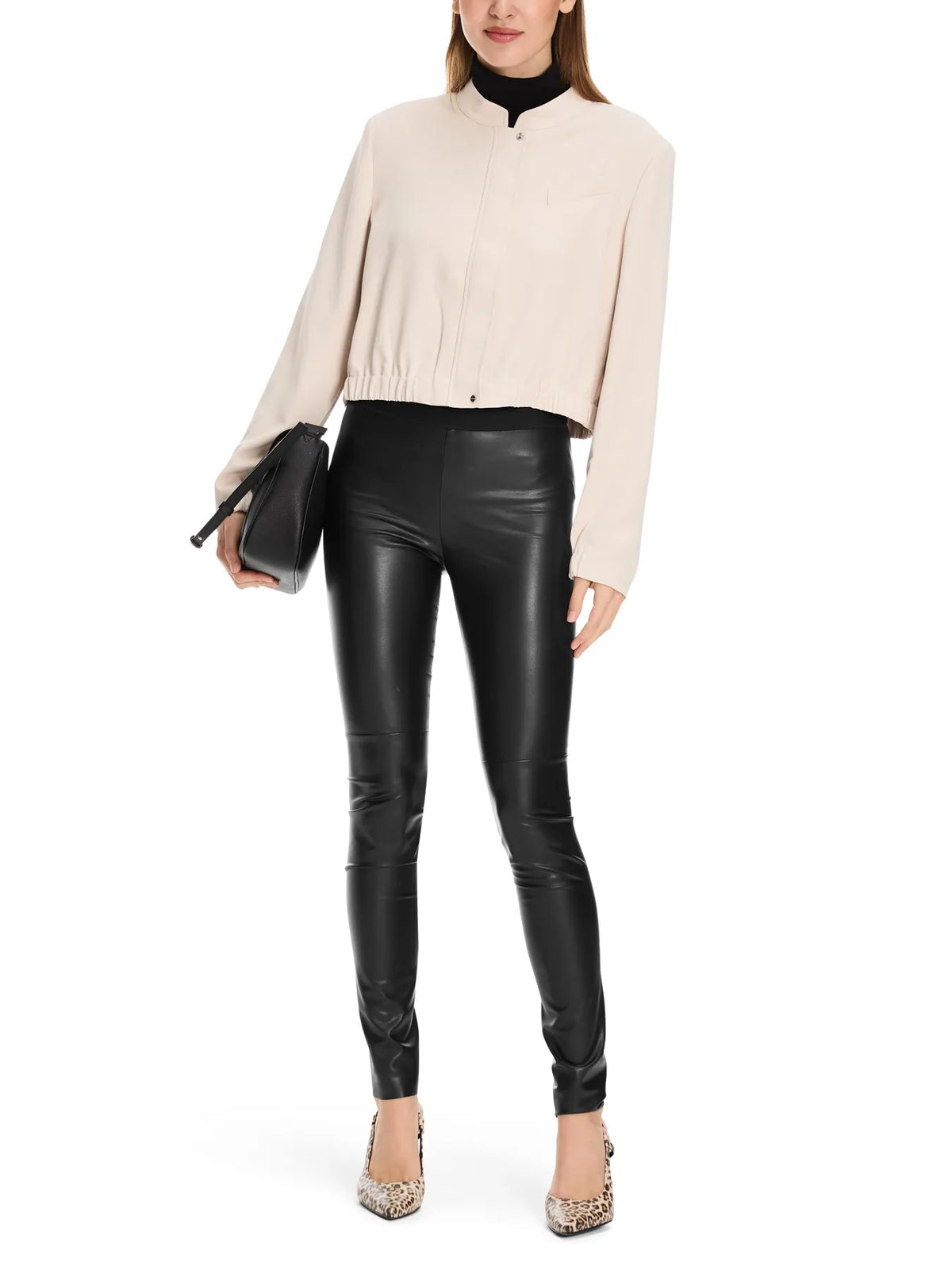 MARC CAIN +E 84.05 J78 Leggings aus Kunstleder schwarz black 900