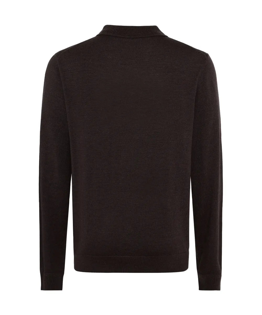 Baldessarini B4 50055.5063 BLD-Manteo Pullover Knopfleiste Wolle braun demitasse