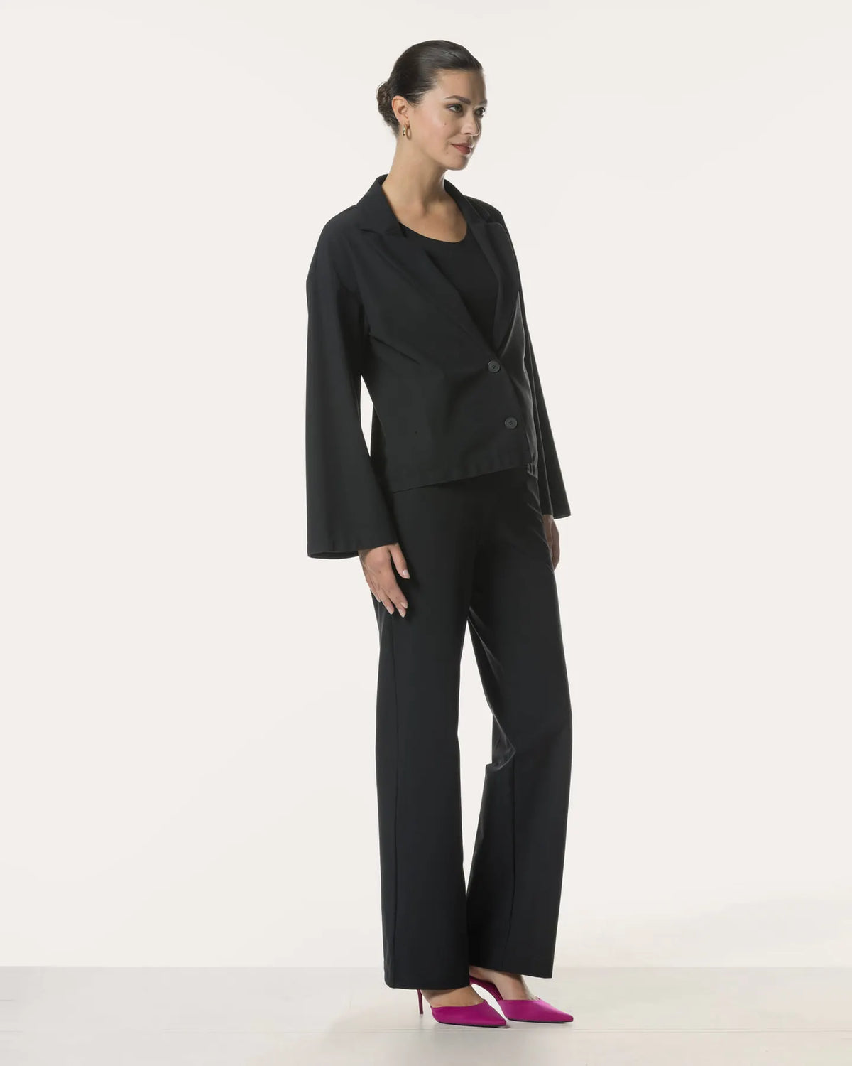 JAPAN TKY ISEKA kurzer Blazer Knitterfrei Stretch DEEP BLACK
