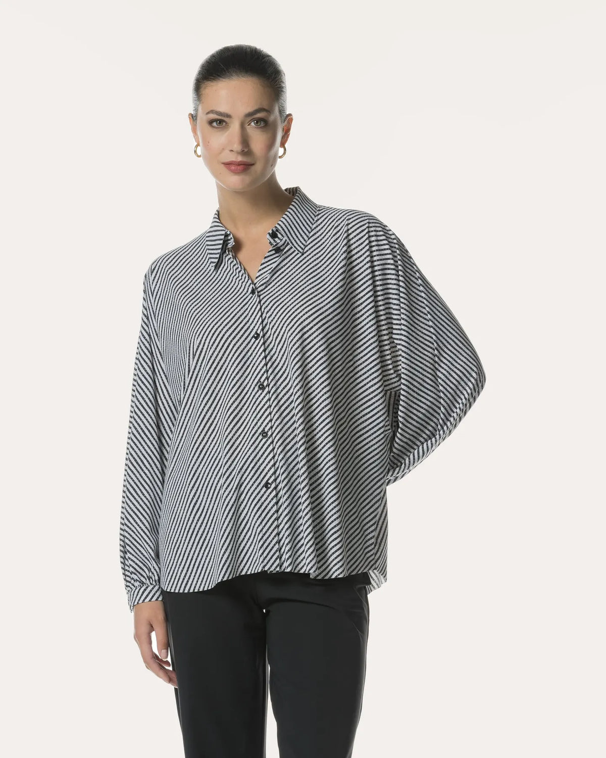 JAPAN TKY IWAI Gestreifte Bluse STRETCH DIAGONAL STRIPE