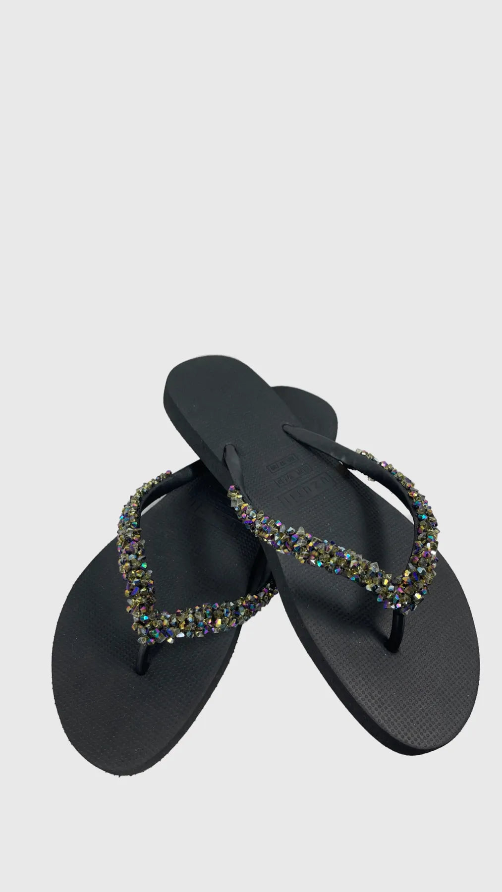 UZURII CLASSIC ABY DAMEN FLIP FLOPS BADE ZEHENTRENNER STRASSSTEINE BLACK