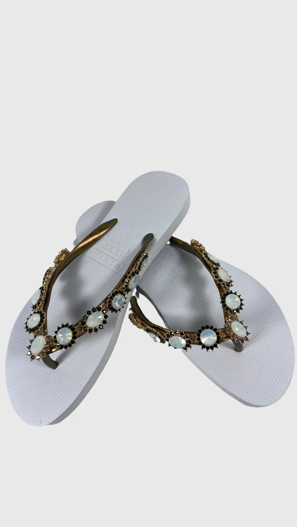 UZURII PEARL MONROE DAMEN FLIP FLOPS BADE ZEHENTRENNER STRASSSTEINE WHITE