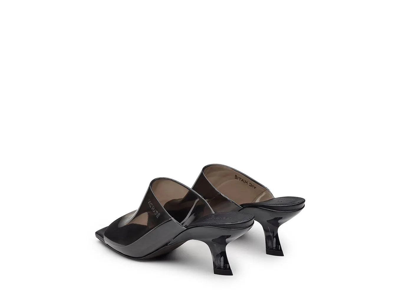 VIC MATIE 4490 Damen Pantoletten mit Glanzoptik Schwarz LEAD 150