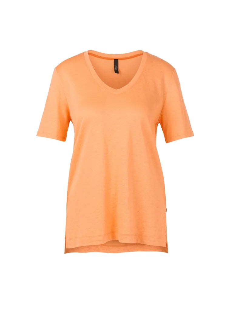 MARC CAIN SC 48.42 J54 Damen T-Shirt aus Leinen-Mix egg nog
