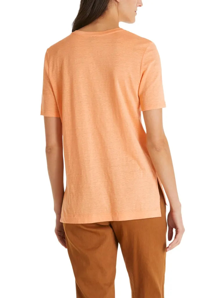 MARC CAIN SC 48.42 J54 Damen T-Shirt aus Leinen-Mix egg nog