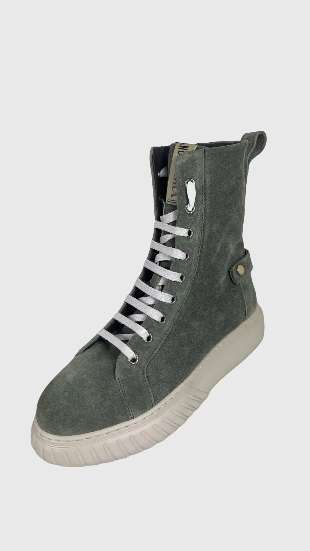 ANDIA FORA SEILOR UNI Damen Plateau-Boots Leder Suede Khaki Grün.
