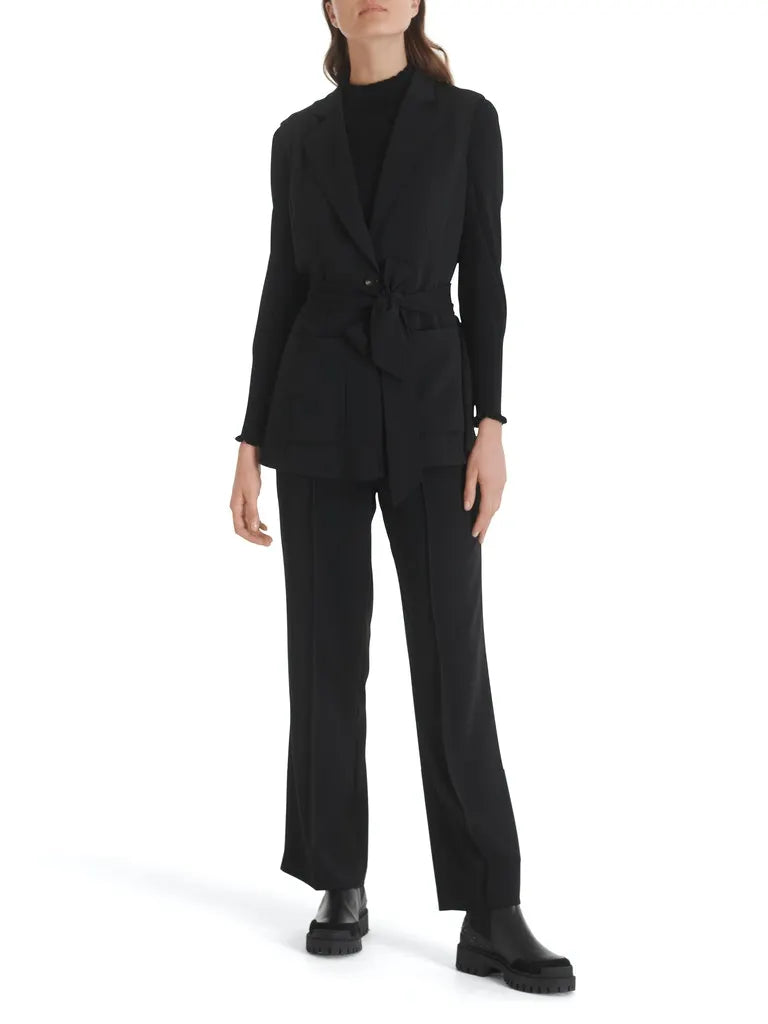 MARC CAIN TC 37.03 W56 Weste mit Bindegürtel Schwarz