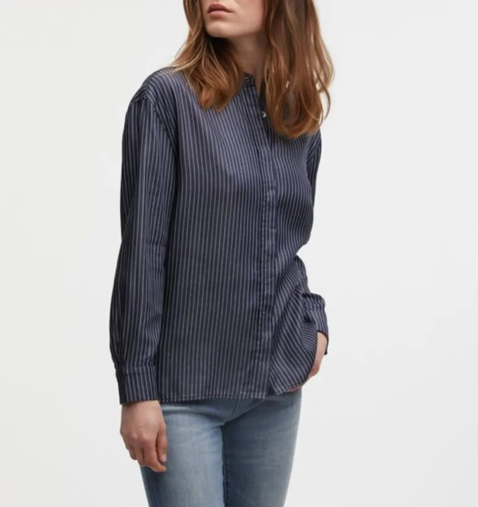 DENHAM 02-22-10-40-020 FARIDA DAMEN BLUSE TS BLAU INDIGO STRIPE