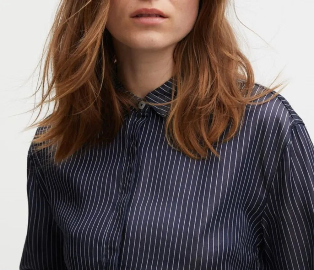 DENHAM 02-22-10-40-020 FARIDA DAMEN BLUSE TS BLAU INDIGO STRIPE